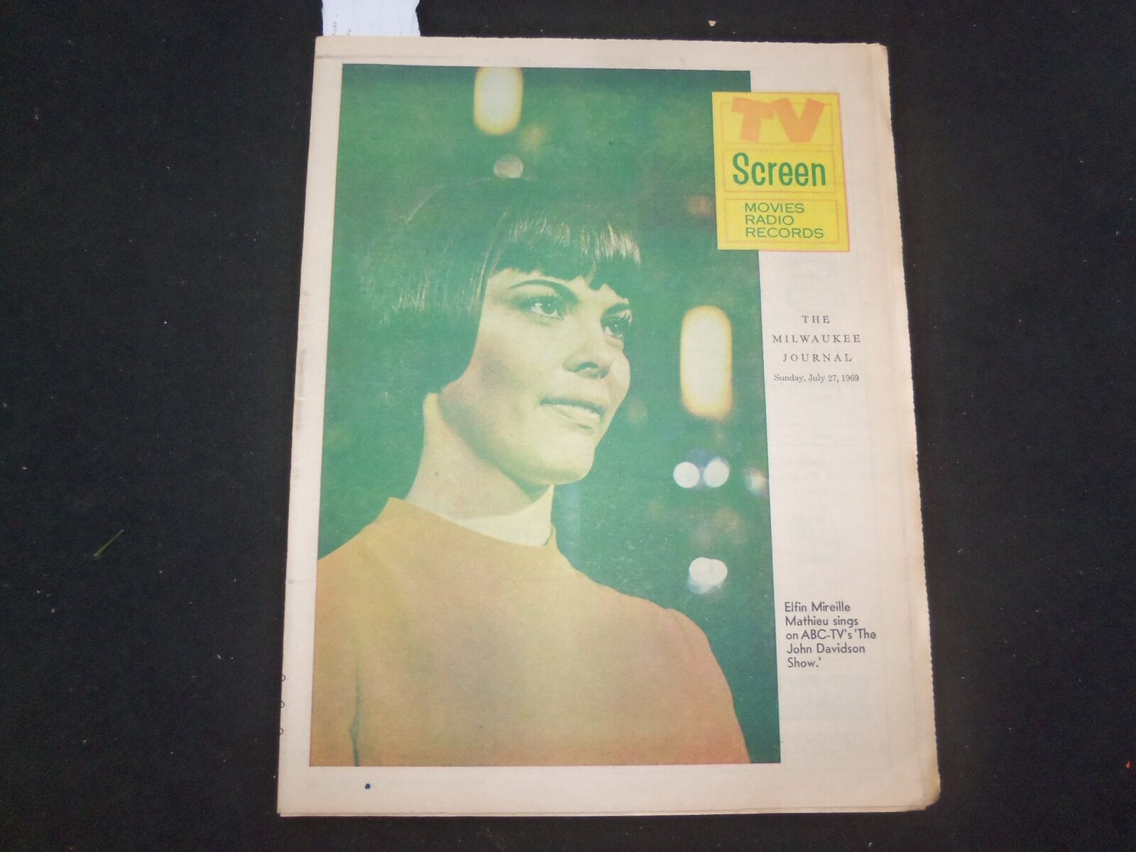 1969 JULY 27 MILWAUKEE JOURNAL TV SCREEN SECTION - ELFIN MATHIEU COVER - NP 8060