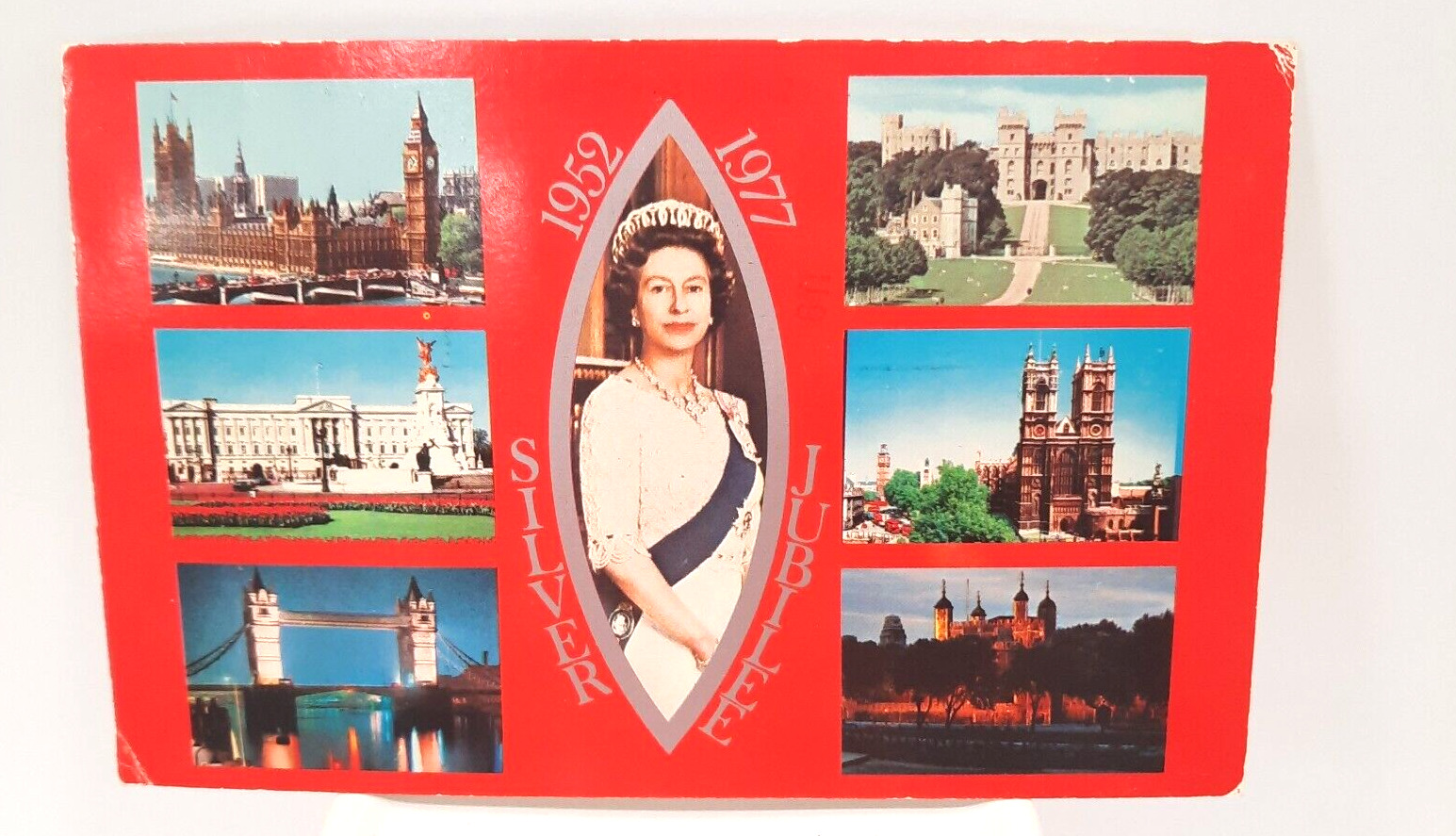 Queen Elizabeth 1977 Silver Jubilee Commemorative Postcard Postmarked See photos