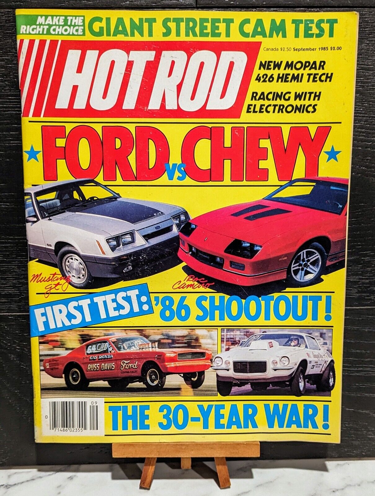 September 1985 Hot Rod Magazine, Ford vs Chevy 