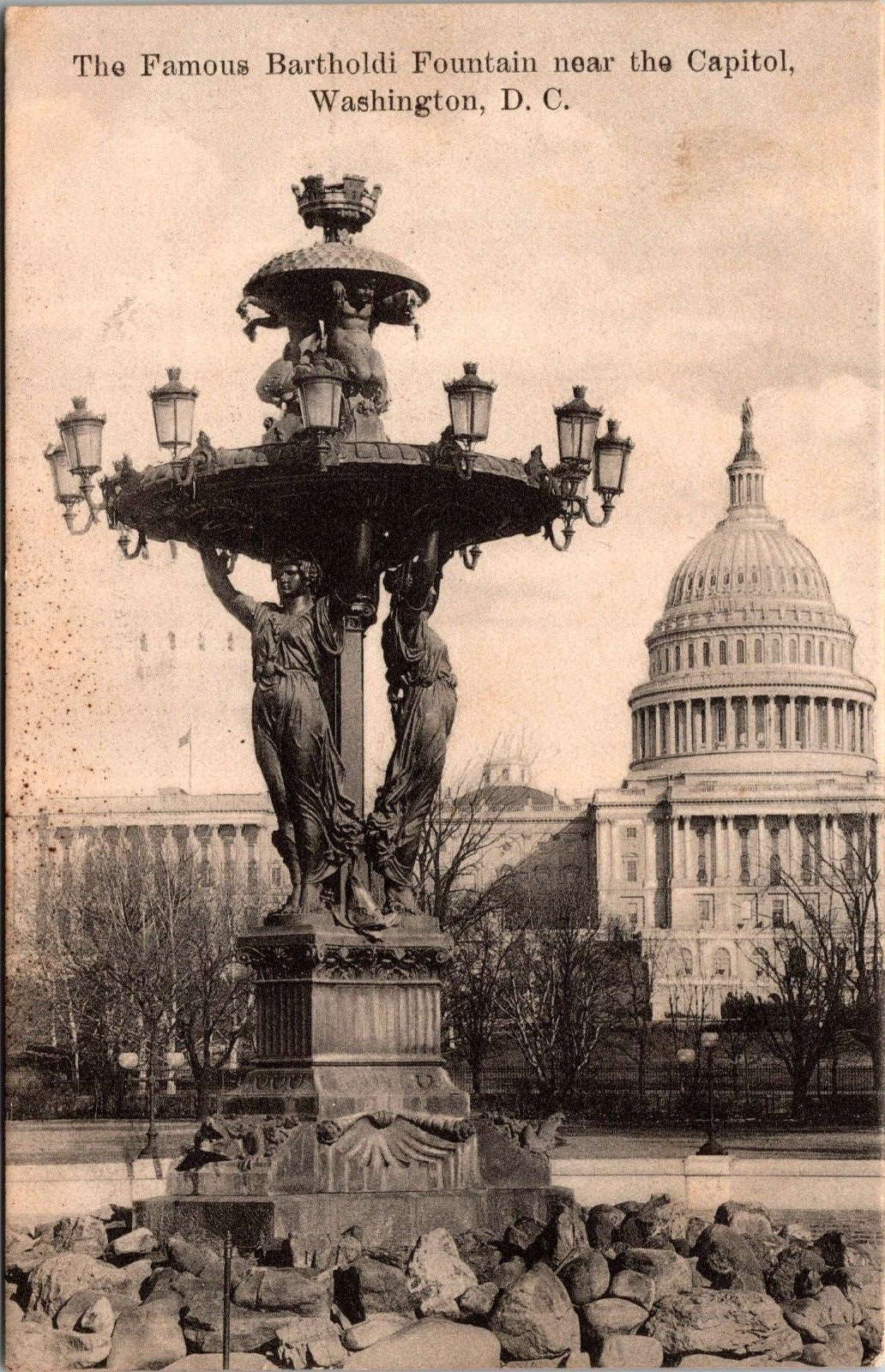Washington DC Famous Bartholdi Fountain Near Capitol 1910 Foster Reynolds Mikell