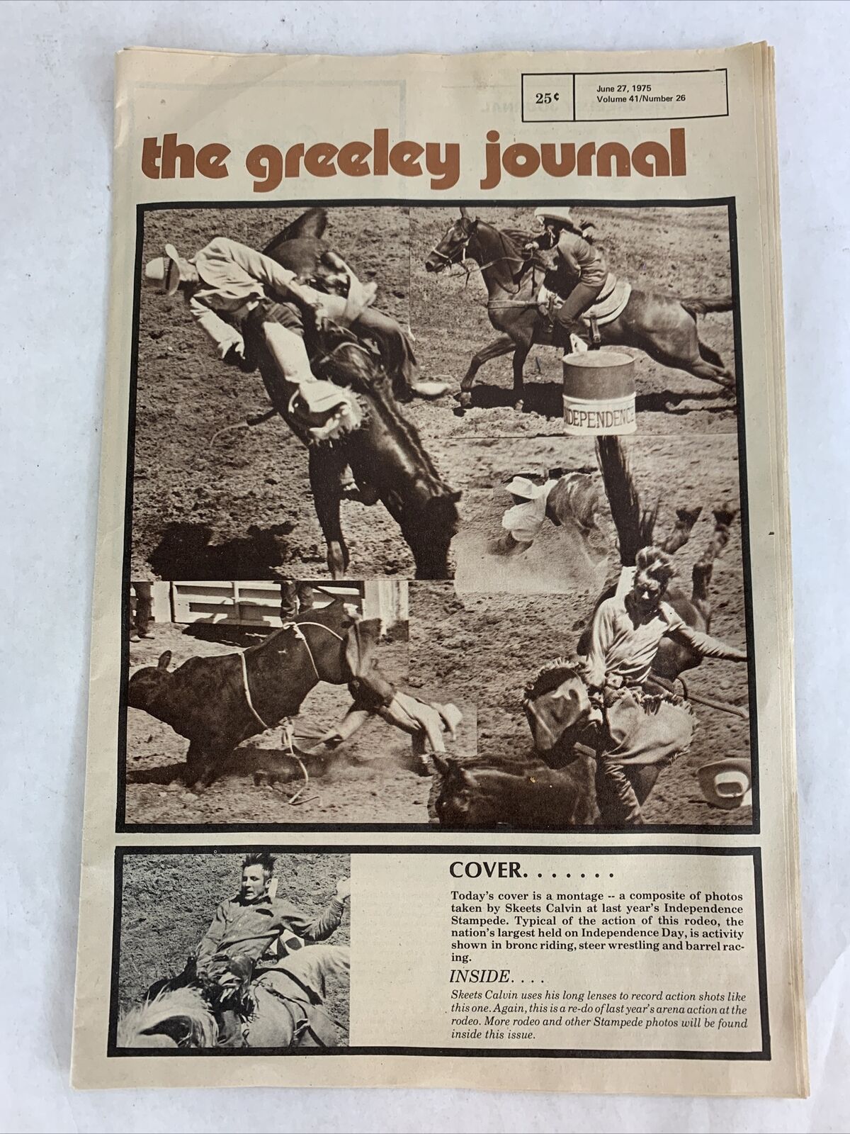 The Greeley Journal Newspaper June 27, 1975 Skeets Calvin, Rodeo, Lynn Anderson