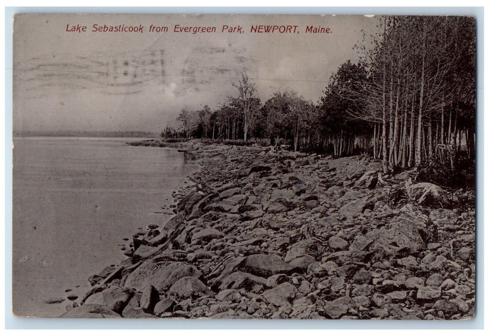 c1910's Lake Sebasticook From Evergreen Park Newport Maine ME Antique Postcard