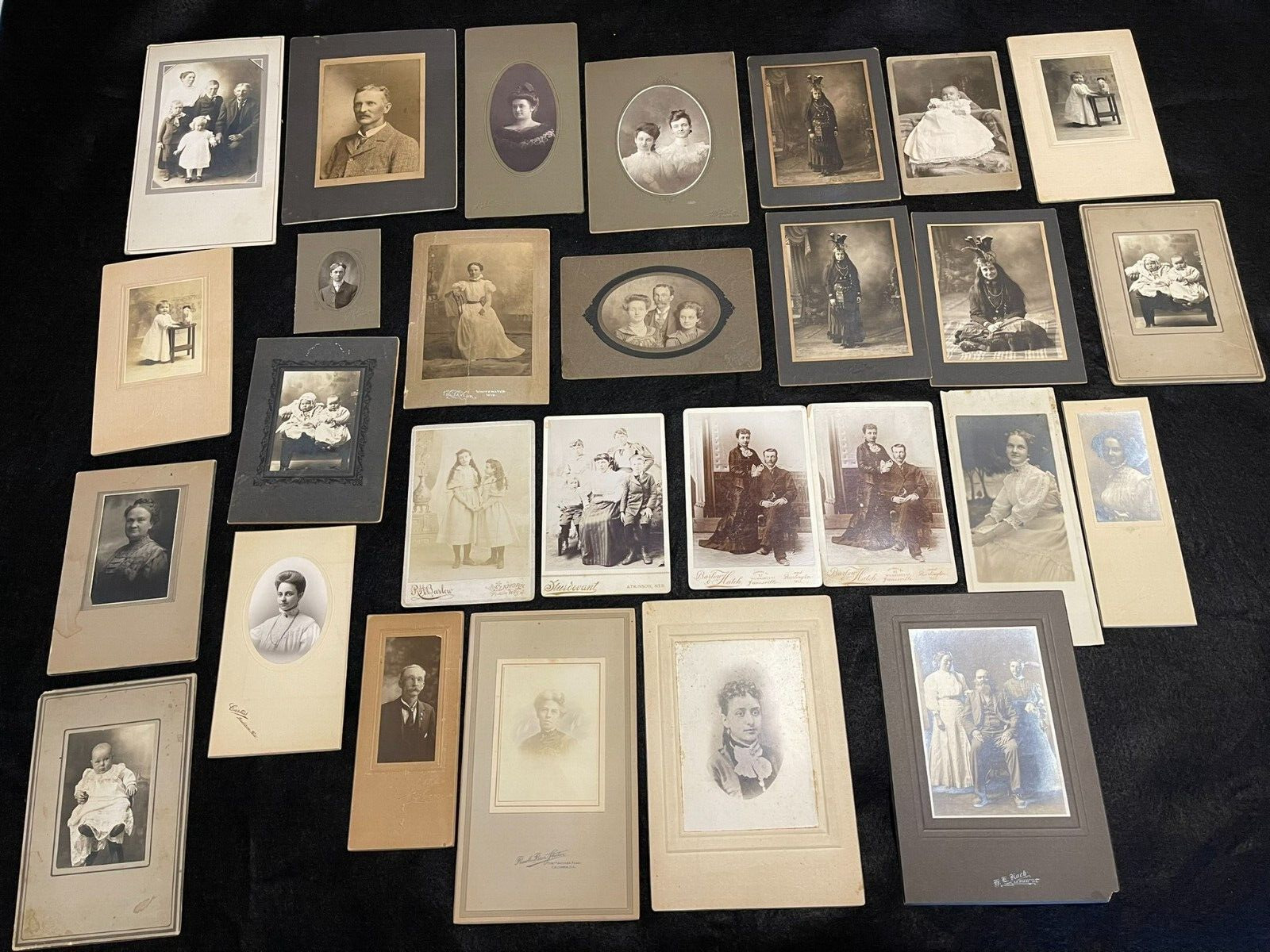 Antique:  Lot (31) Cabinet Cards (35) early 1900\'s  to 1930\'s black and whites
