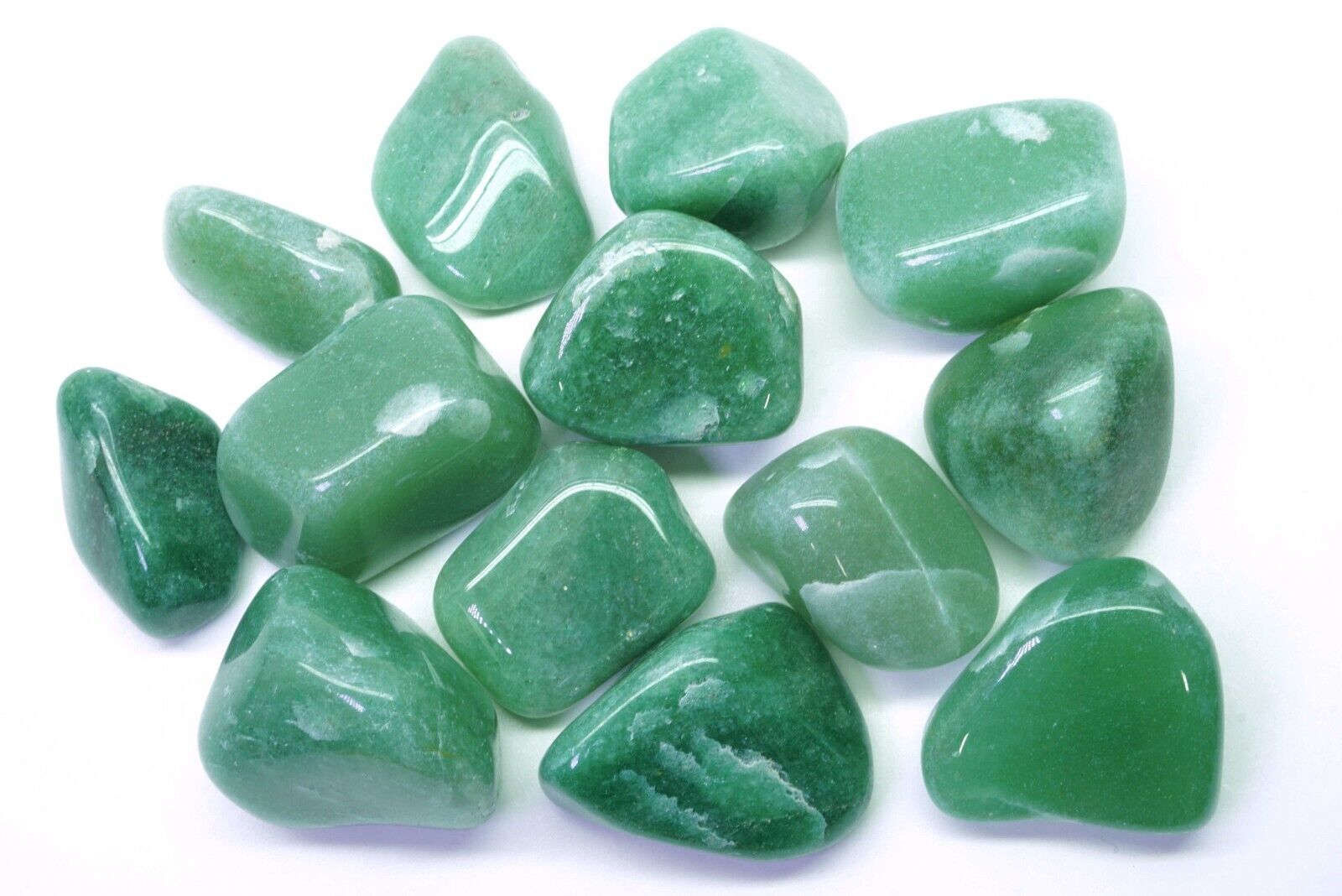 Bulk Tumbled Green Aventurine Crystals 1/2 Lb Natural Healing Stones
