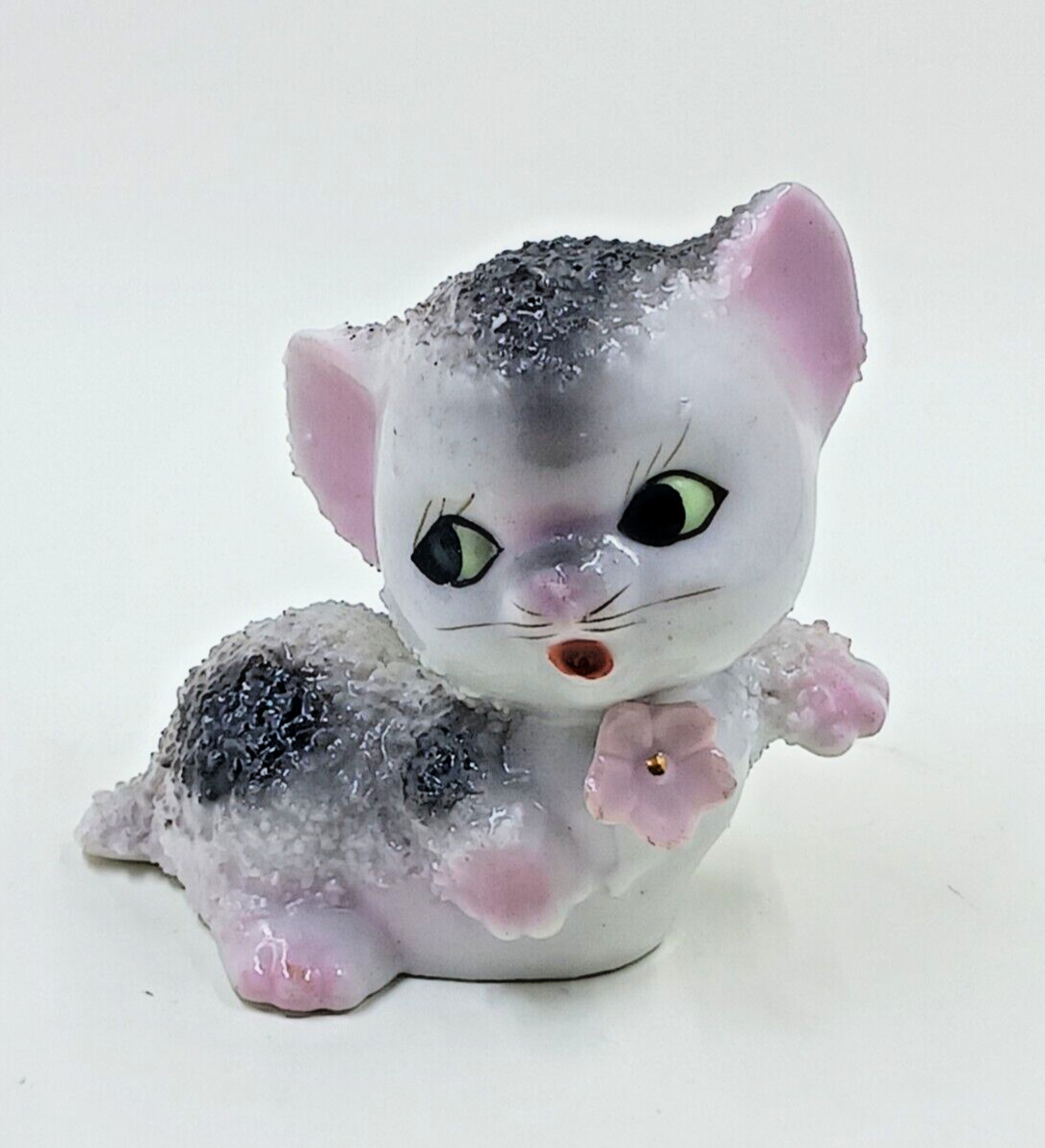 Vintage 1950\'s Made in Japan Sugar Glaze Coated Porcelain Kitty Cat Hand Painted