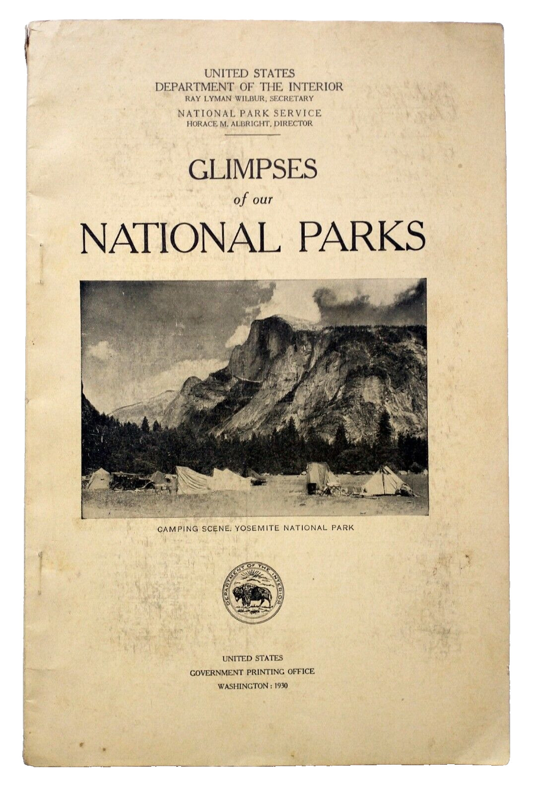 Glimpses Of Our National Parks United States Department Of The Interior 1930