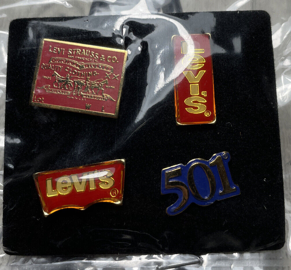 Rare Levi’s 501 Pin Promo Mini Enamel Metal Levi Jeans Pinback Levi\'s SF CA 4pk