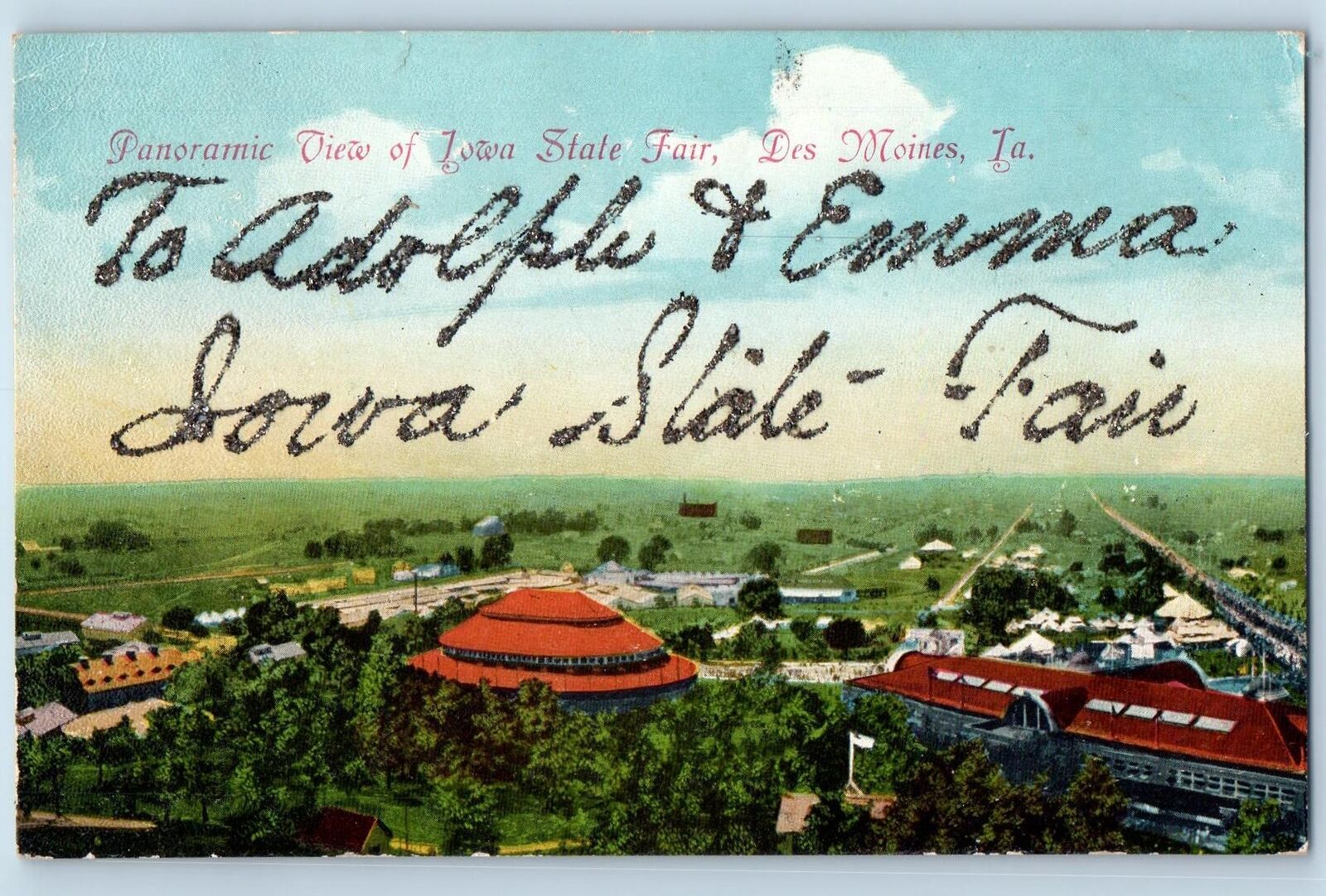 c1905's Panoramic View Of Iowa State Fair Dome Building Des Moines Iowa Postcard