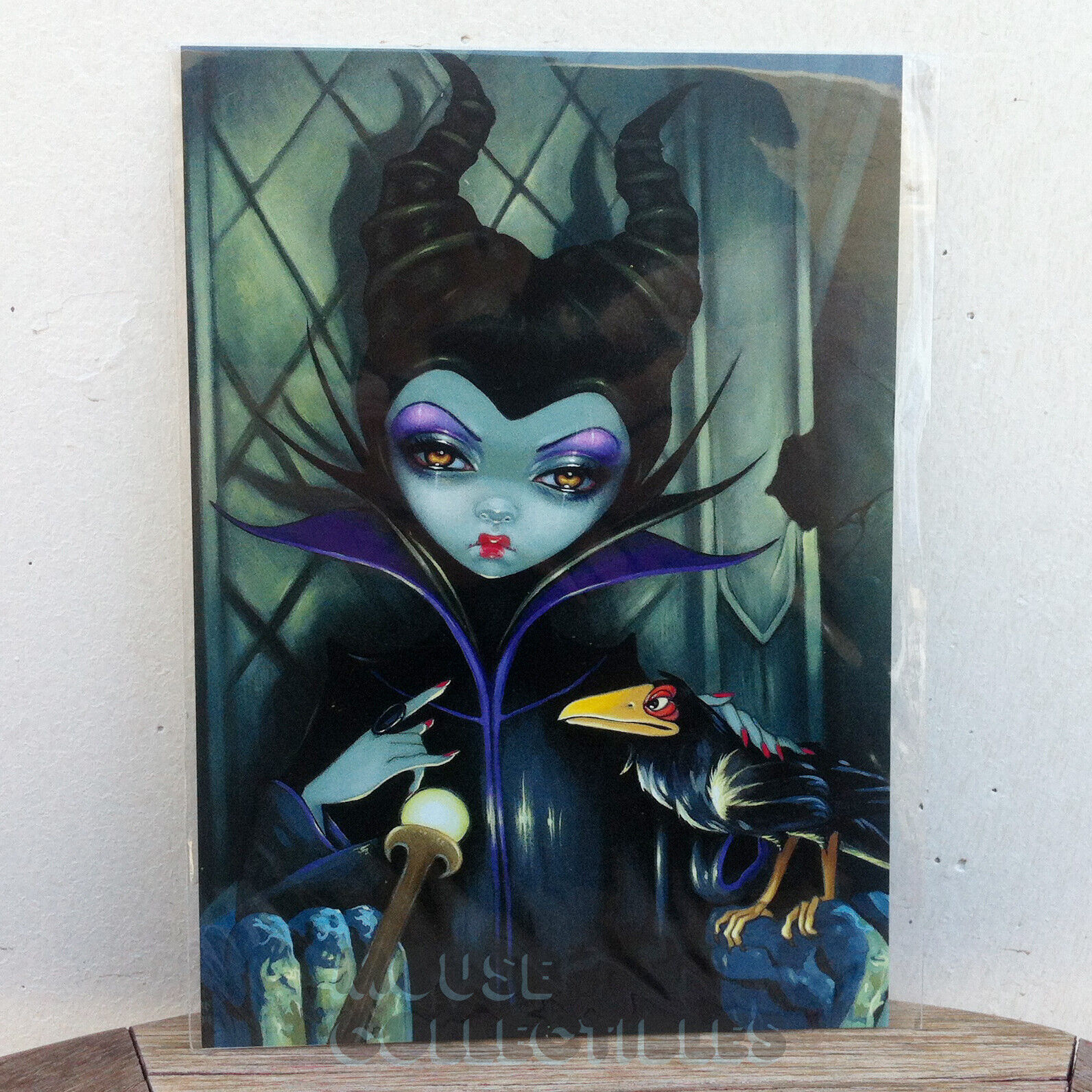 Disney Parks Postcard WonderGround Maleficent Enthroned Jasmine Becket-Griffith