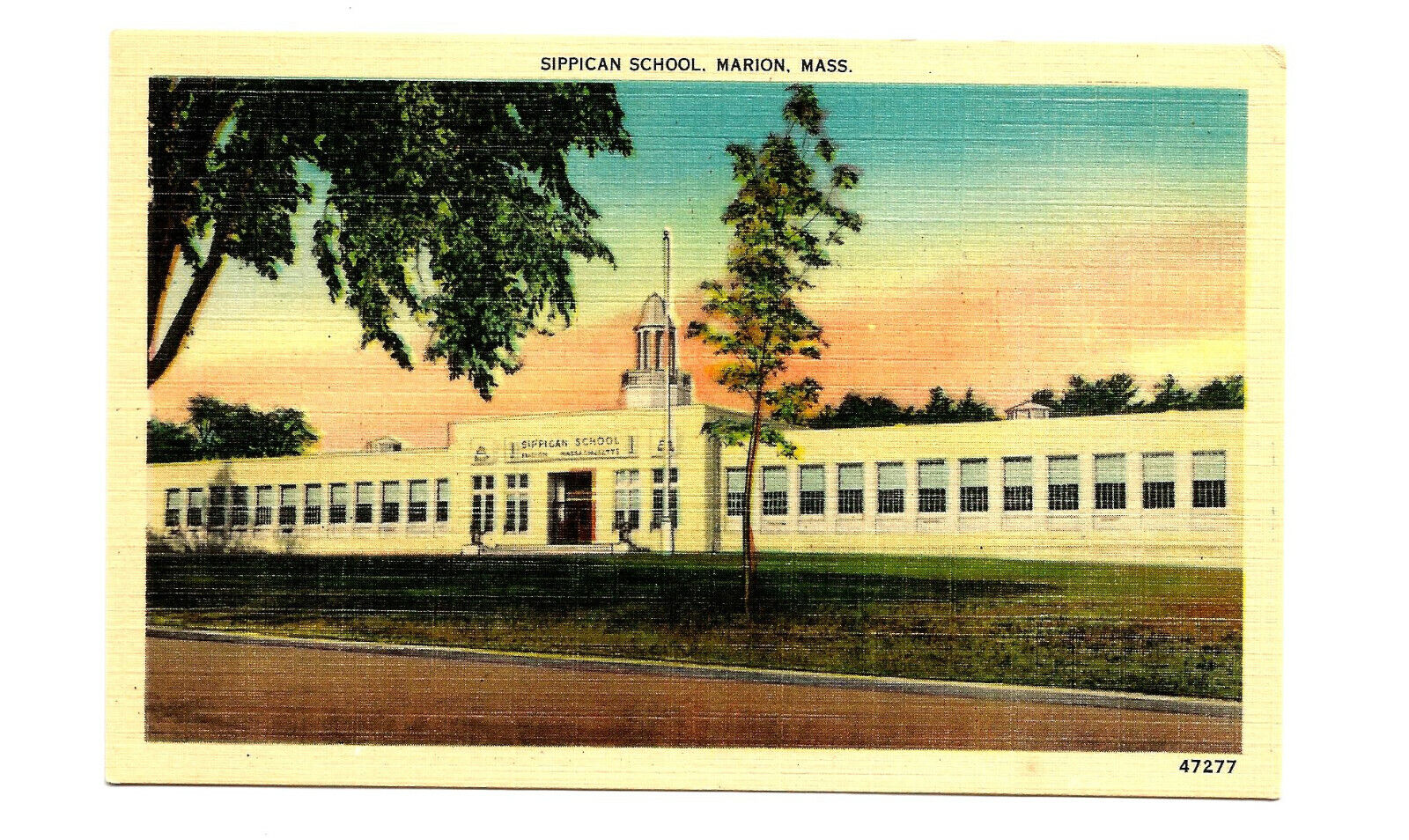 Marion MA Postcard Sippican School Massachusetts