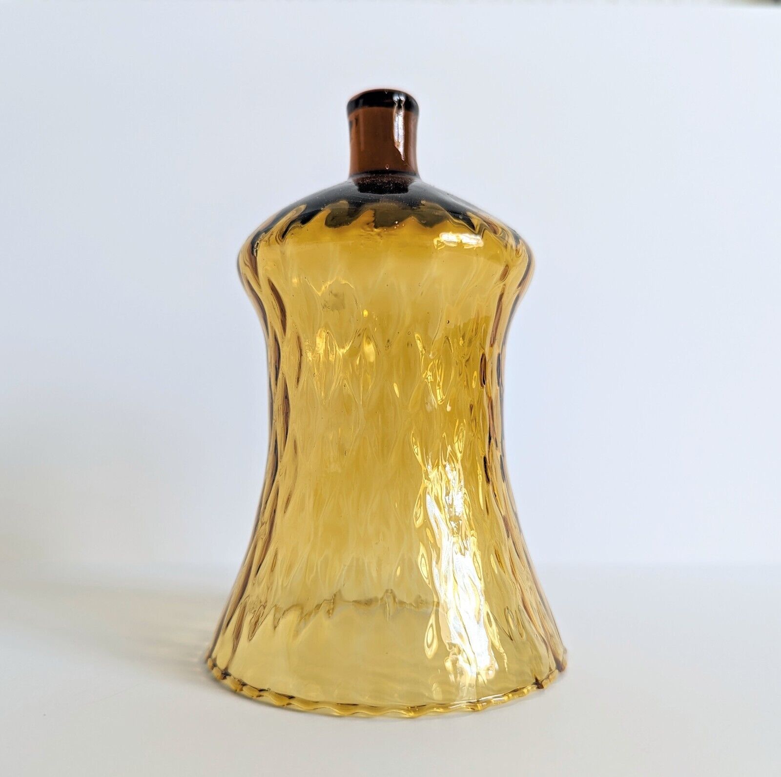 Vintage Amber Glass Honeycomb Sconce Peg Votive Candle Holder