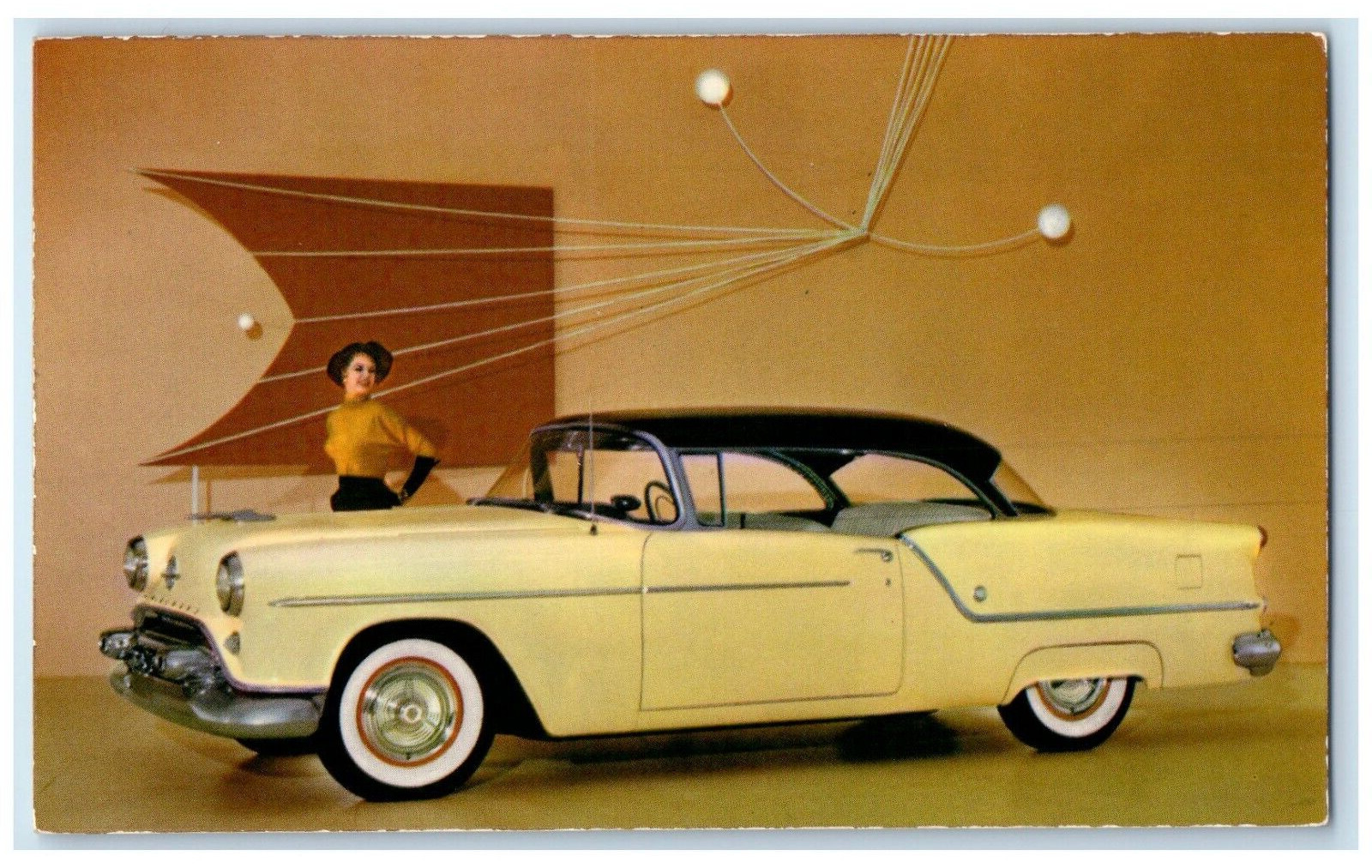 1955 Super 88 Holiday Coupe Tuscora Dealership Oldsmobile Dover OH Postcard