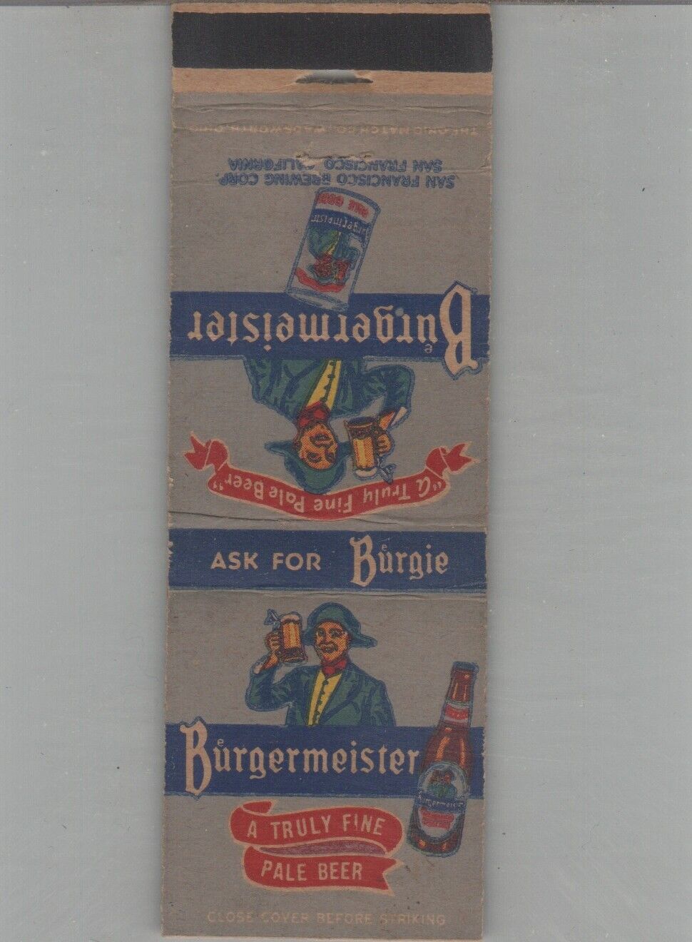 Matchbook Cover - Beer Burgermeister A Truly Fine Beer