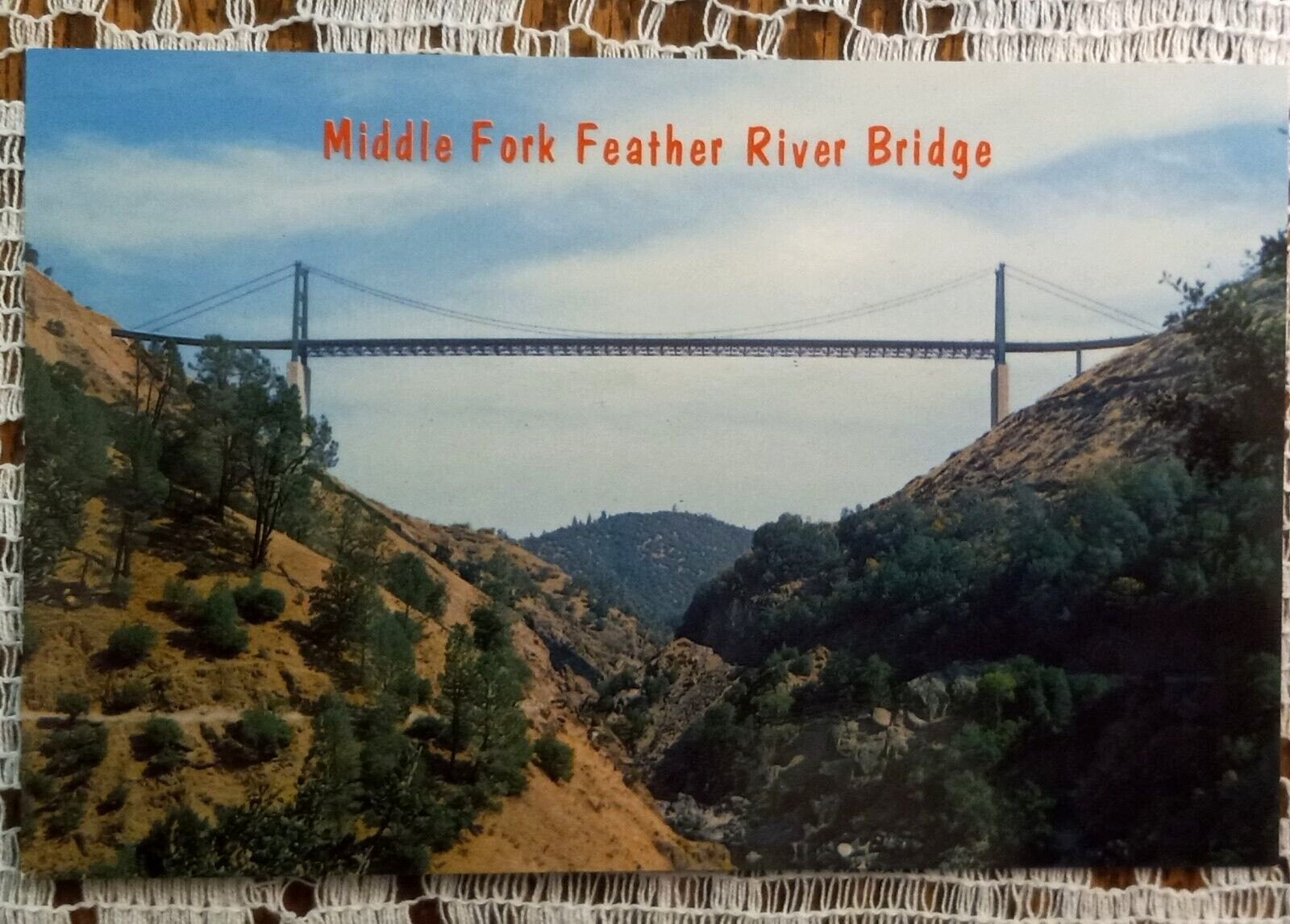 Feather River Middle Fork Bridge California CA Vintage Postcard Photochrome