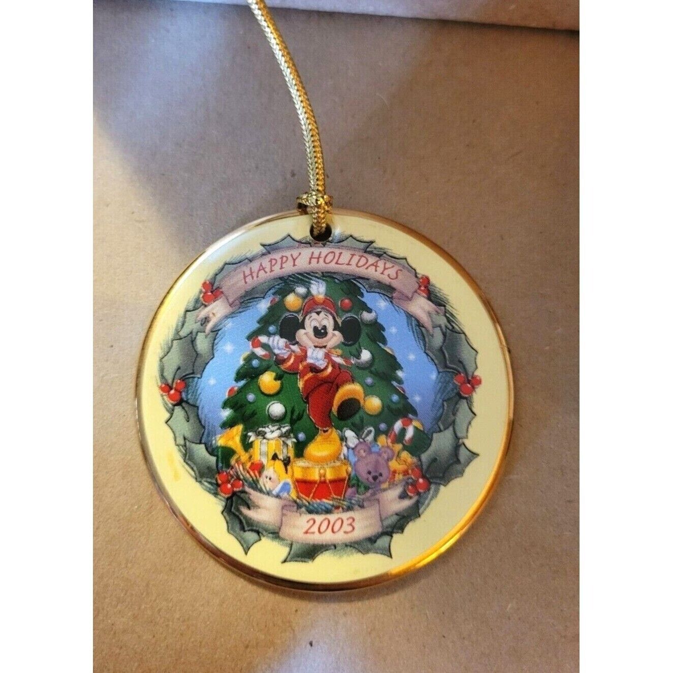 2003 Disney\'s Christmas Ceramic Ornament featuring Mickey Mouse