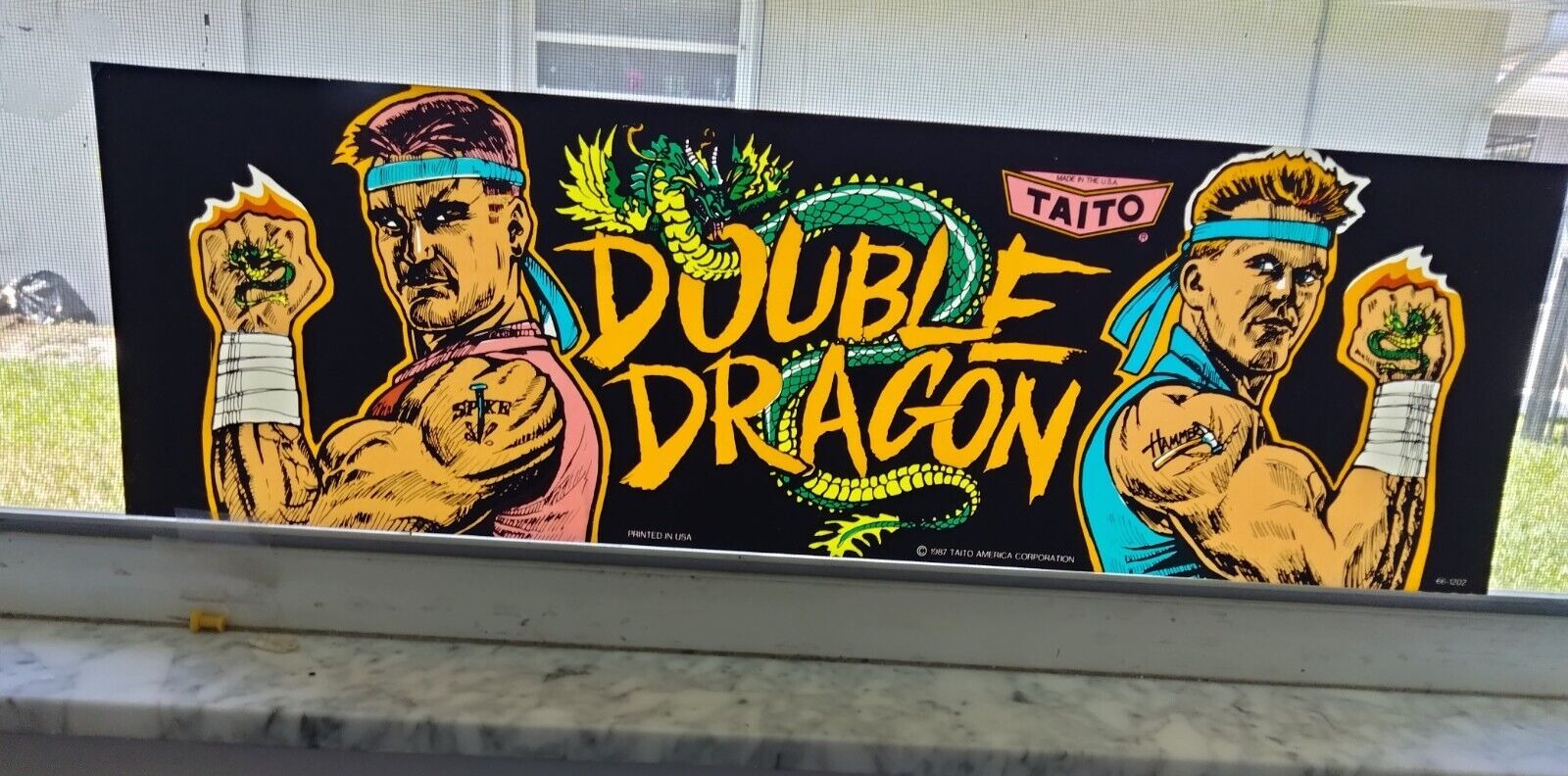 Last one Original Rare New ( NOS ) Double Dragon Translite Marquee  Arcade