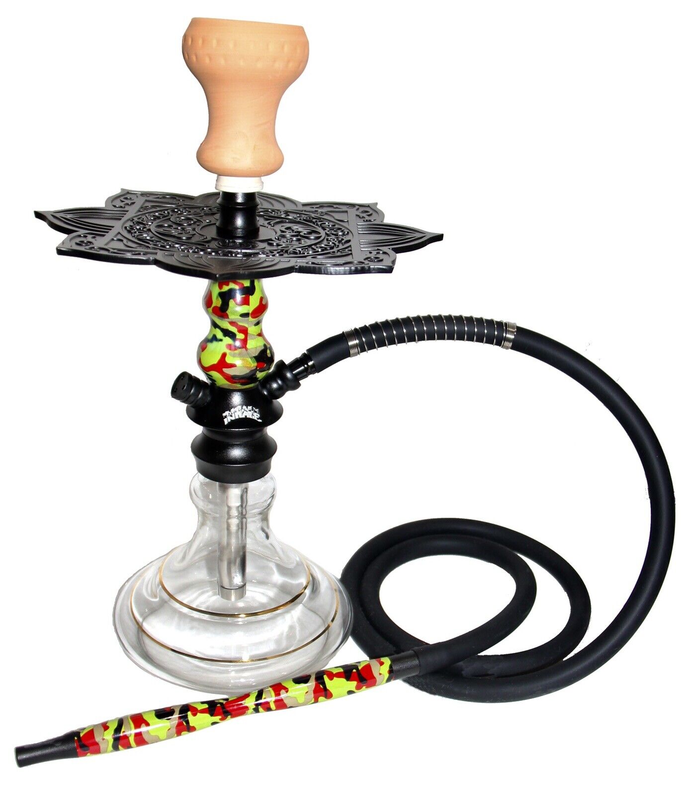 15’’ Inhale®️Hookah With Interlock System,A  hand Blown Glass & A Silicone Hose