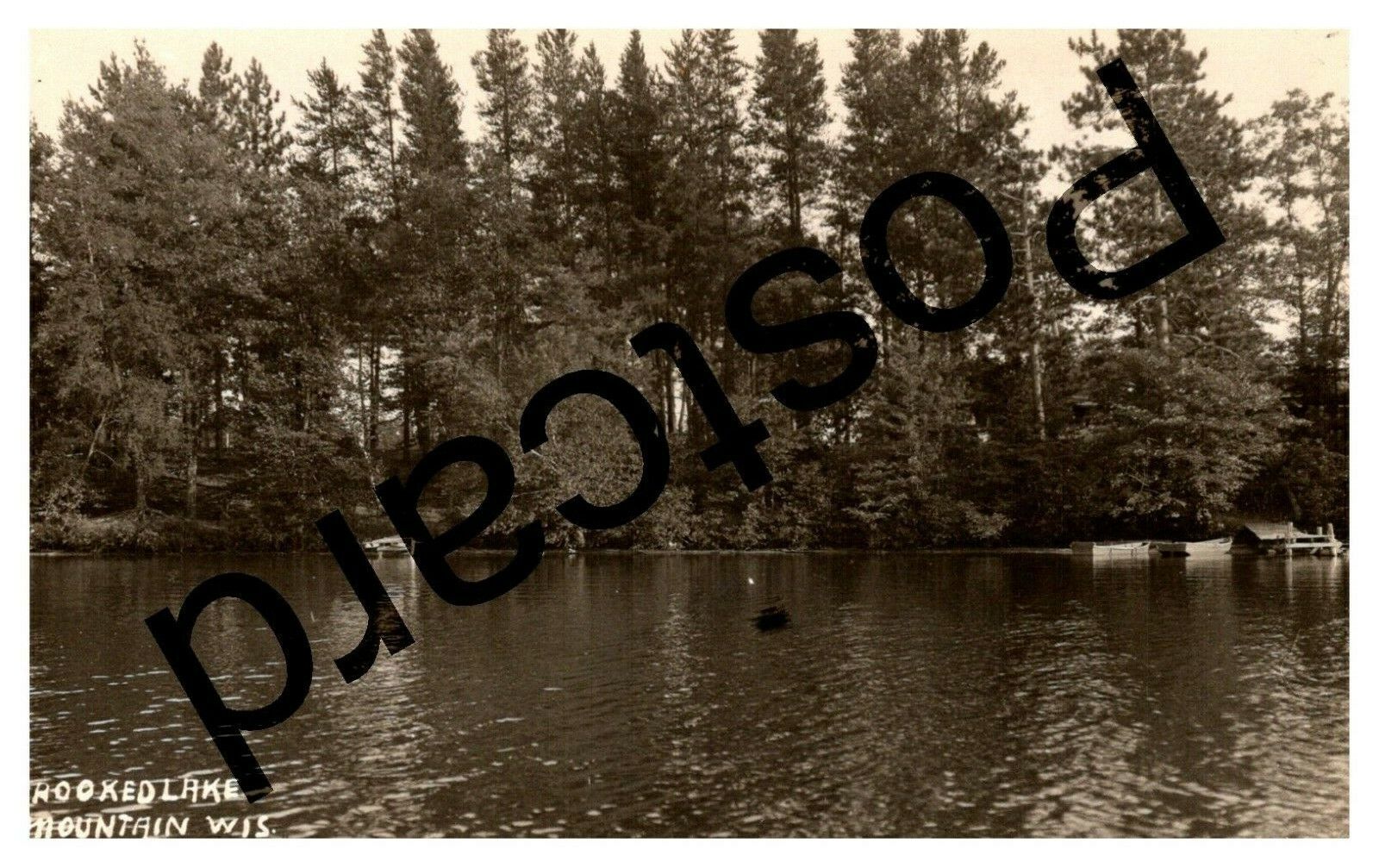 Crooked Lake, Mountain WI, RPPC postcard jj012