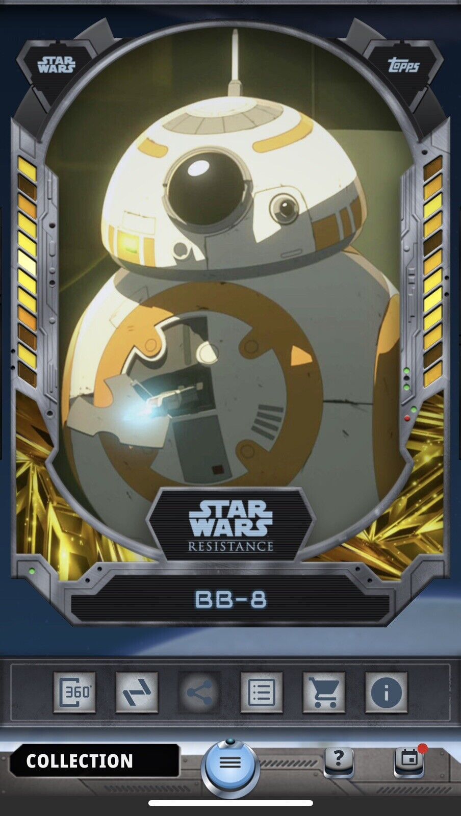 BB-8 TIER 8 GOLD-DAY 3 BASE 2024 SERIES 1-TOPPS STAR WARS CARD TRADER