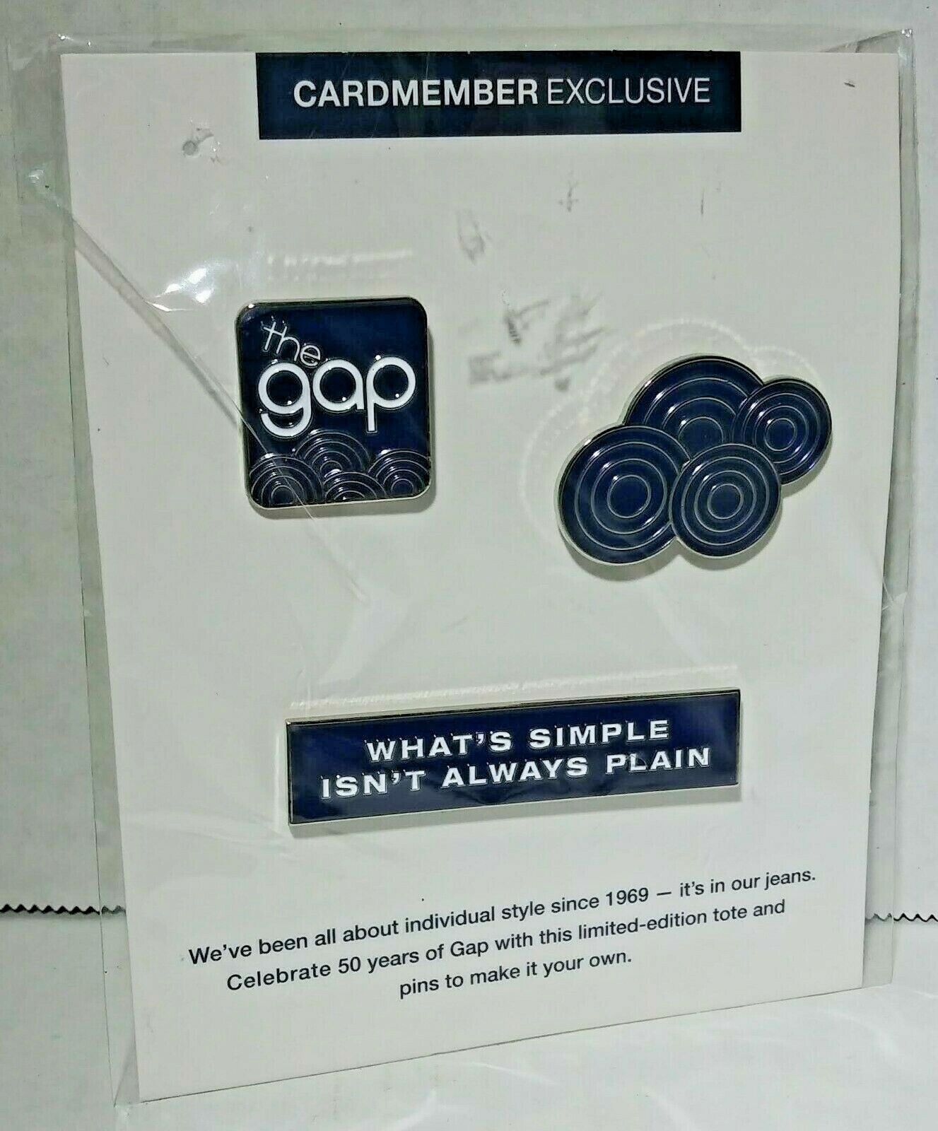New in Package The Gap Card Member Exclusive 50 Year Anniversary Pins Dark Blue