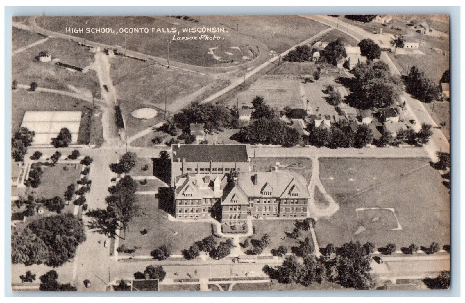 Oconto Falls Wisconsin Postcard High School Exterior View c1951 Vintage Antique