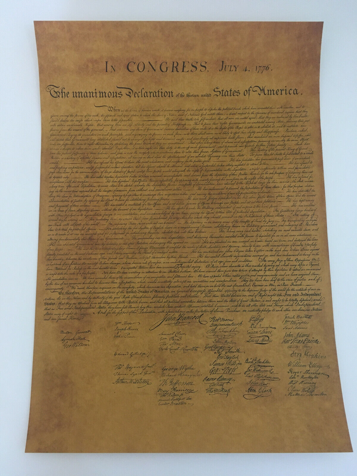 Declaration of Independence America Poster Replica US History