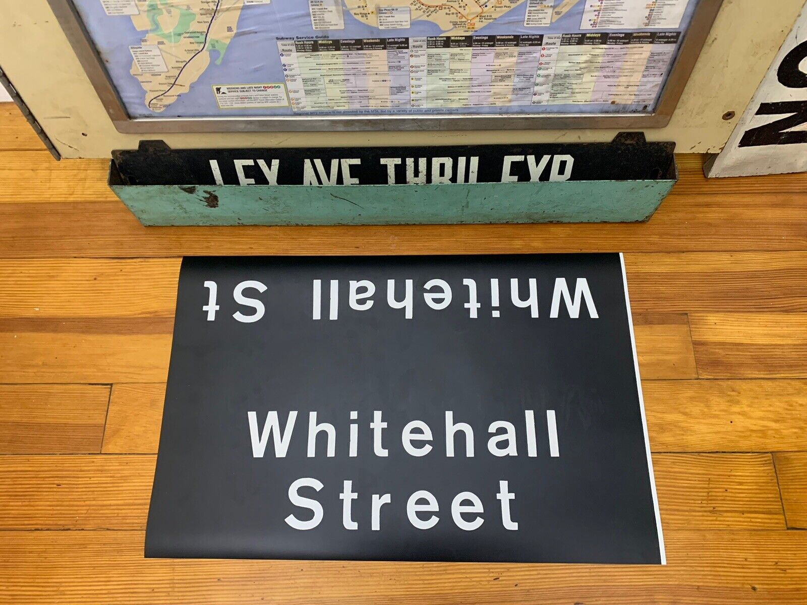 NYC SUBWAY ROLL SIGN WHITEHALL PEARL STREET MANHATTAN SOUTH FERRY BOWLING GREEN