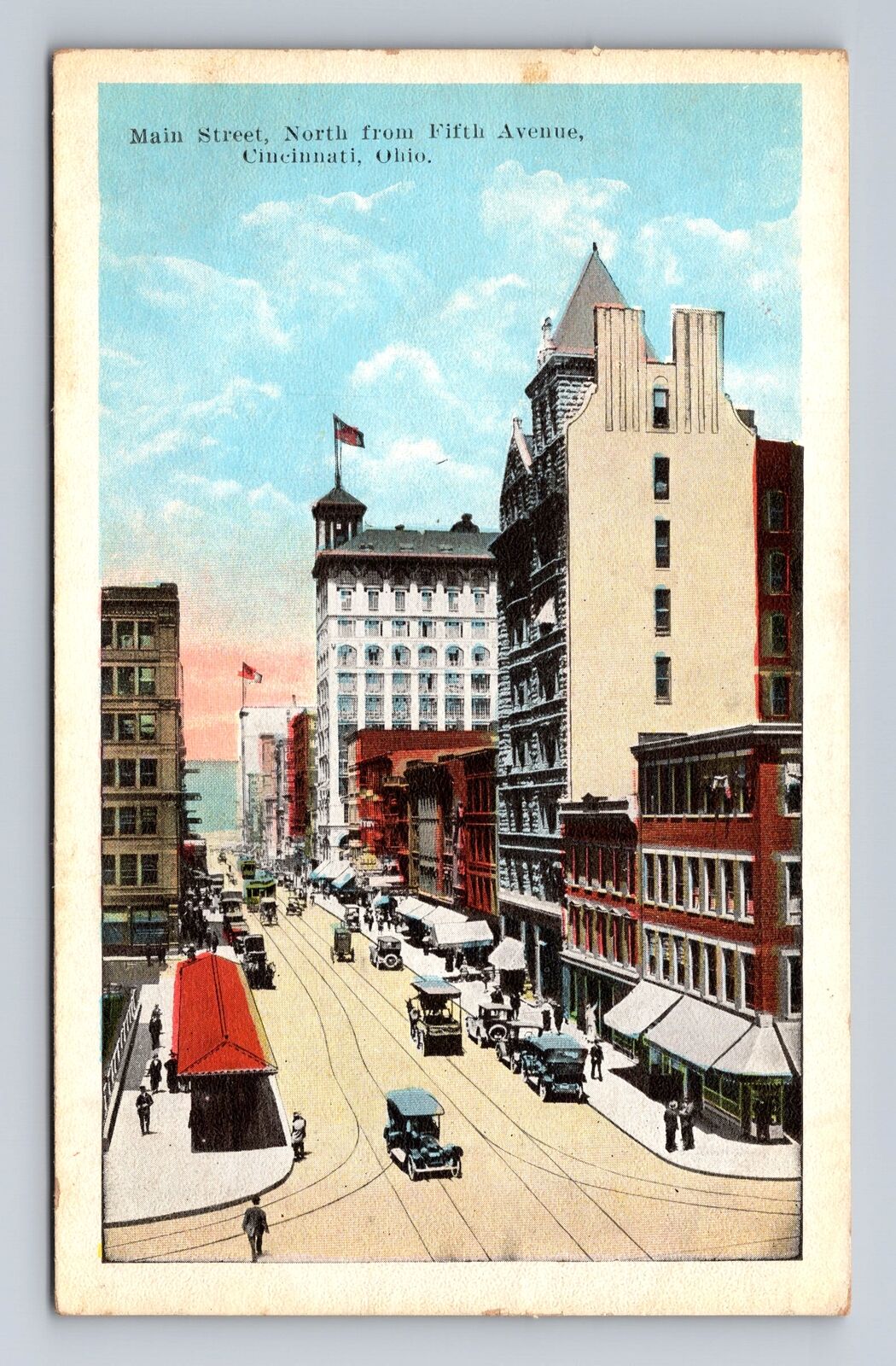 Cincinnati OH-Ohio, Main Street, Advertisement, Antique, Vintage Postcard