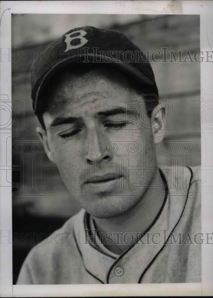 1938 Press Photo Emerson Dickman Pitcher Boston Red Sox Spring Training Camp