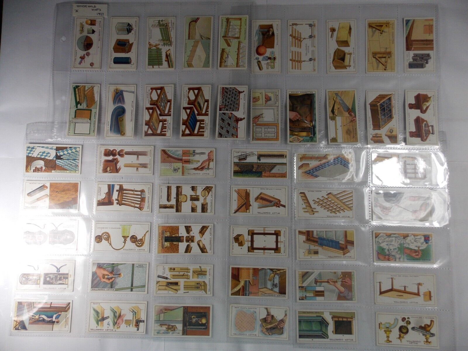 Wills Cigarette Cards Household Hints 1927 Complete Set 50 in Pages