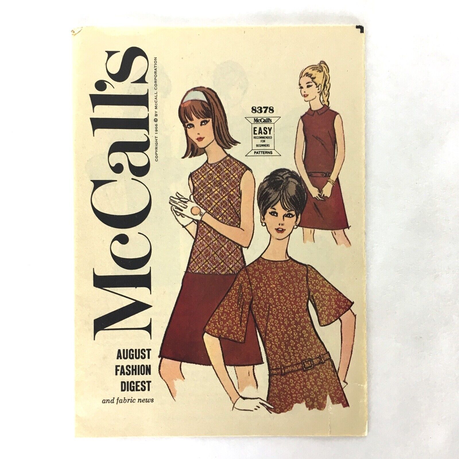 Vintage McCall\'s August Fashion Digest and Fabric News 1966 Polly’s Fabric Shop