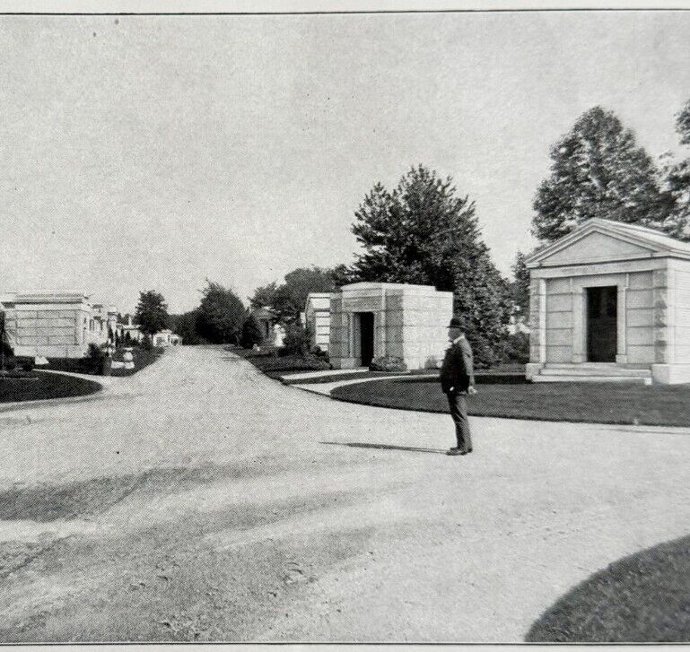 Man In Bowler Hat Crypts Mausoleum Architecture 1899 Victorian Design DWKK23