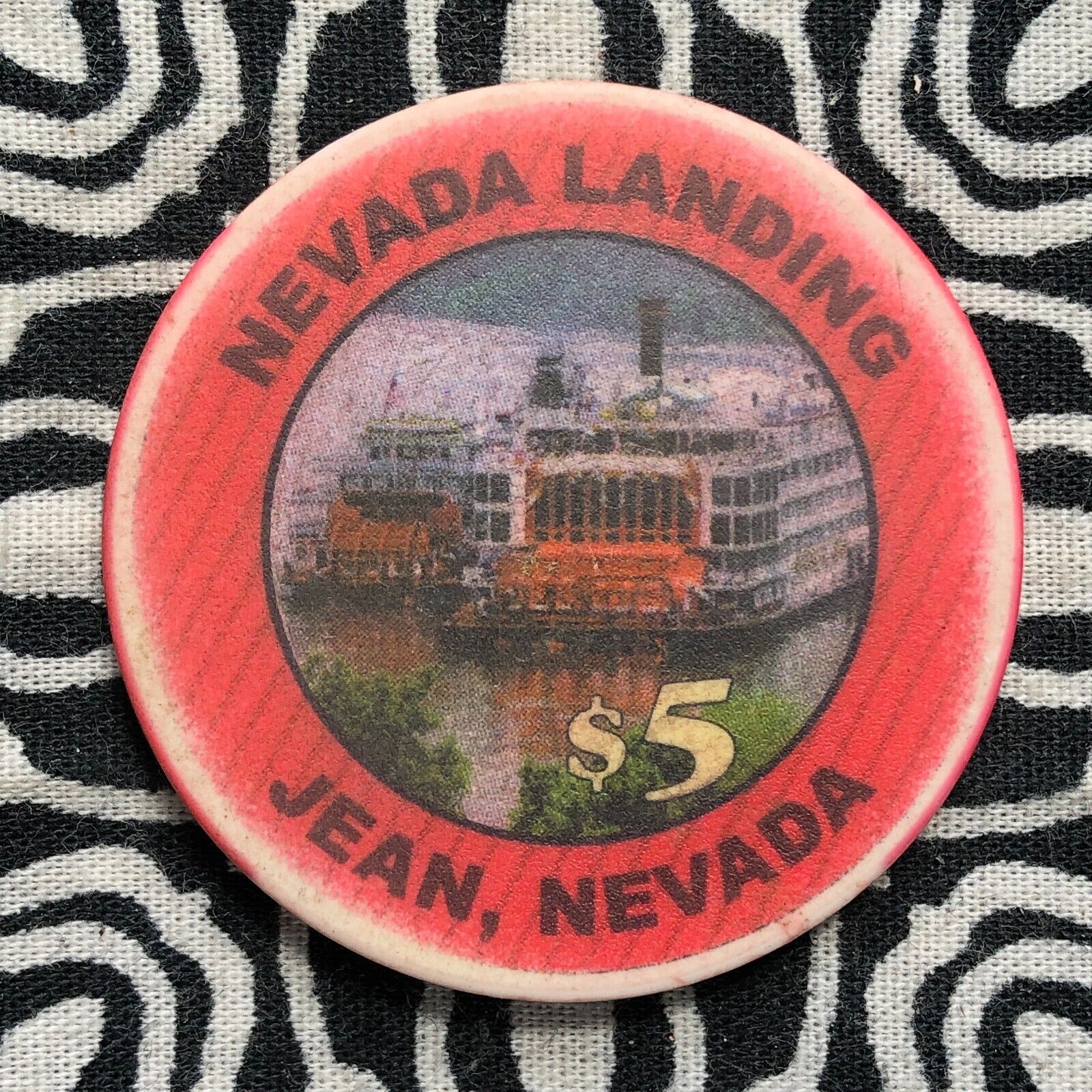 Nevada Landing Hotel $5 Jean, Nevada Gaming Poker Casino Chip E34