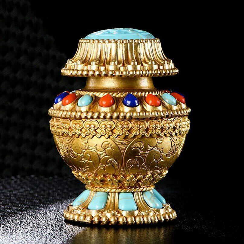 6.2cm Buddhist Supplies Copper Treasure Bottle Lucky Artifact Buddha Wealth Vase