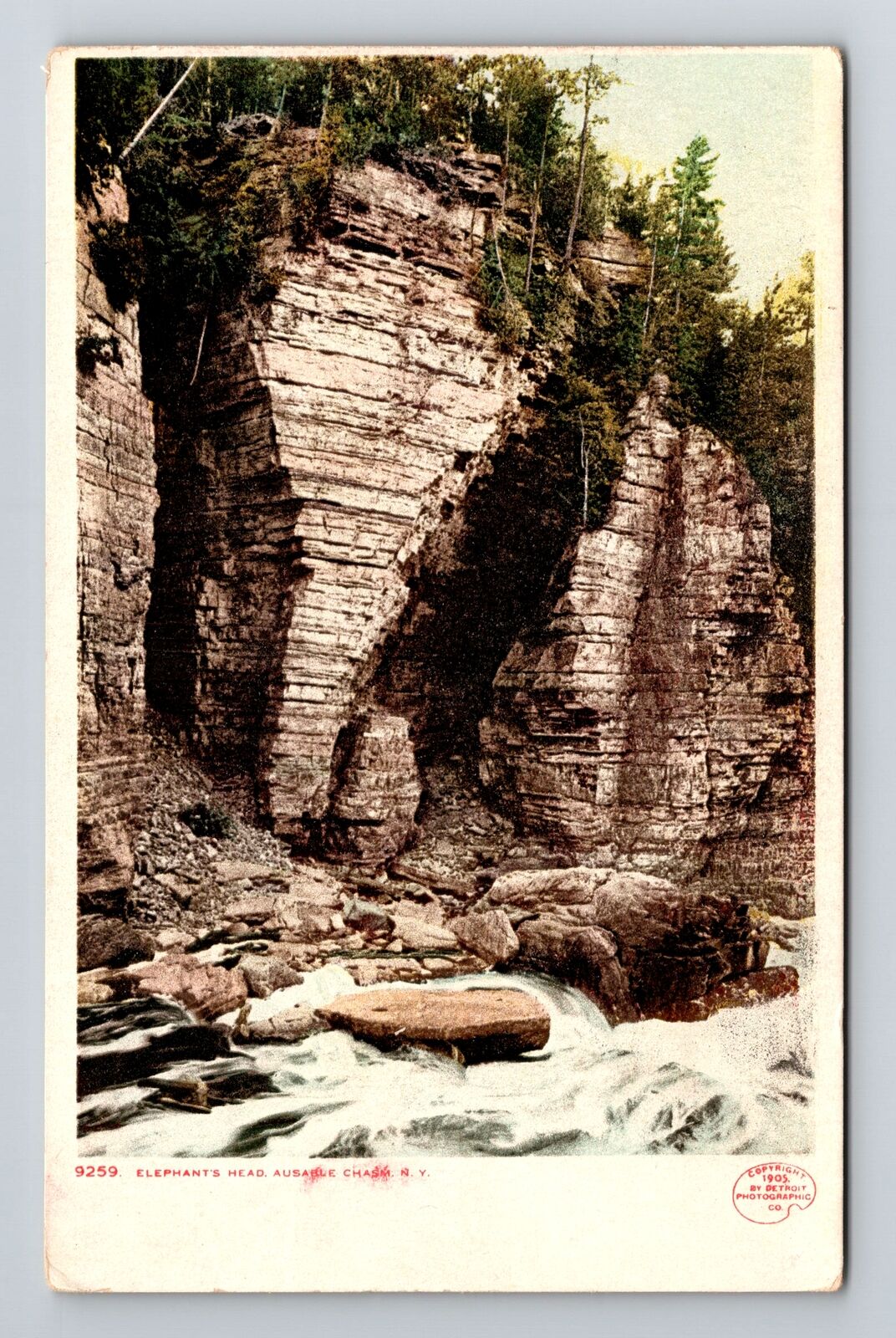 AuSable Chasm NY-New York, Elephant\'s Head Vintage Souvenir Postcard