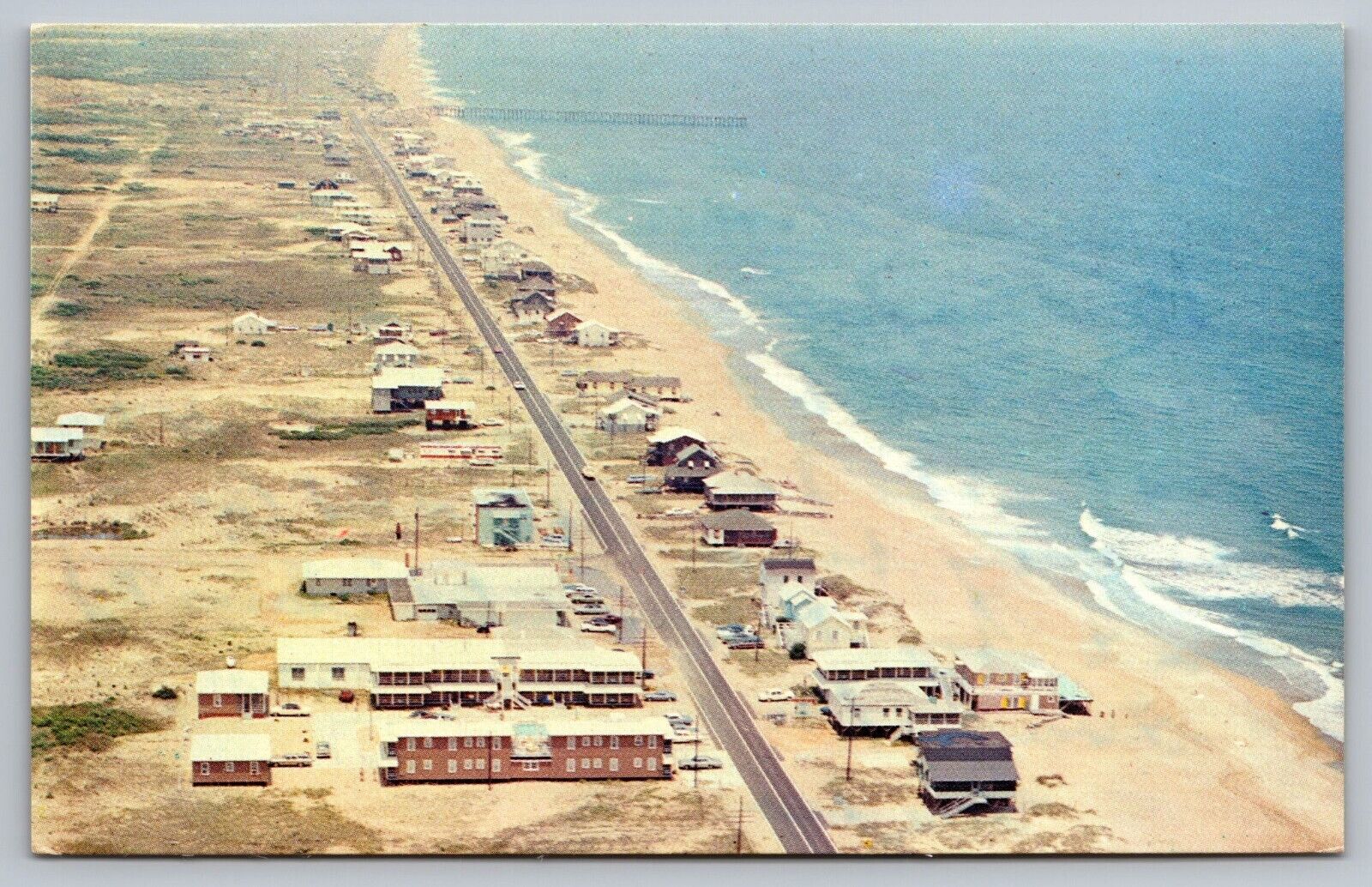 The Outer Banks-Kitty Hawk NC Postcard c1974–Rare Vintage Aerial View