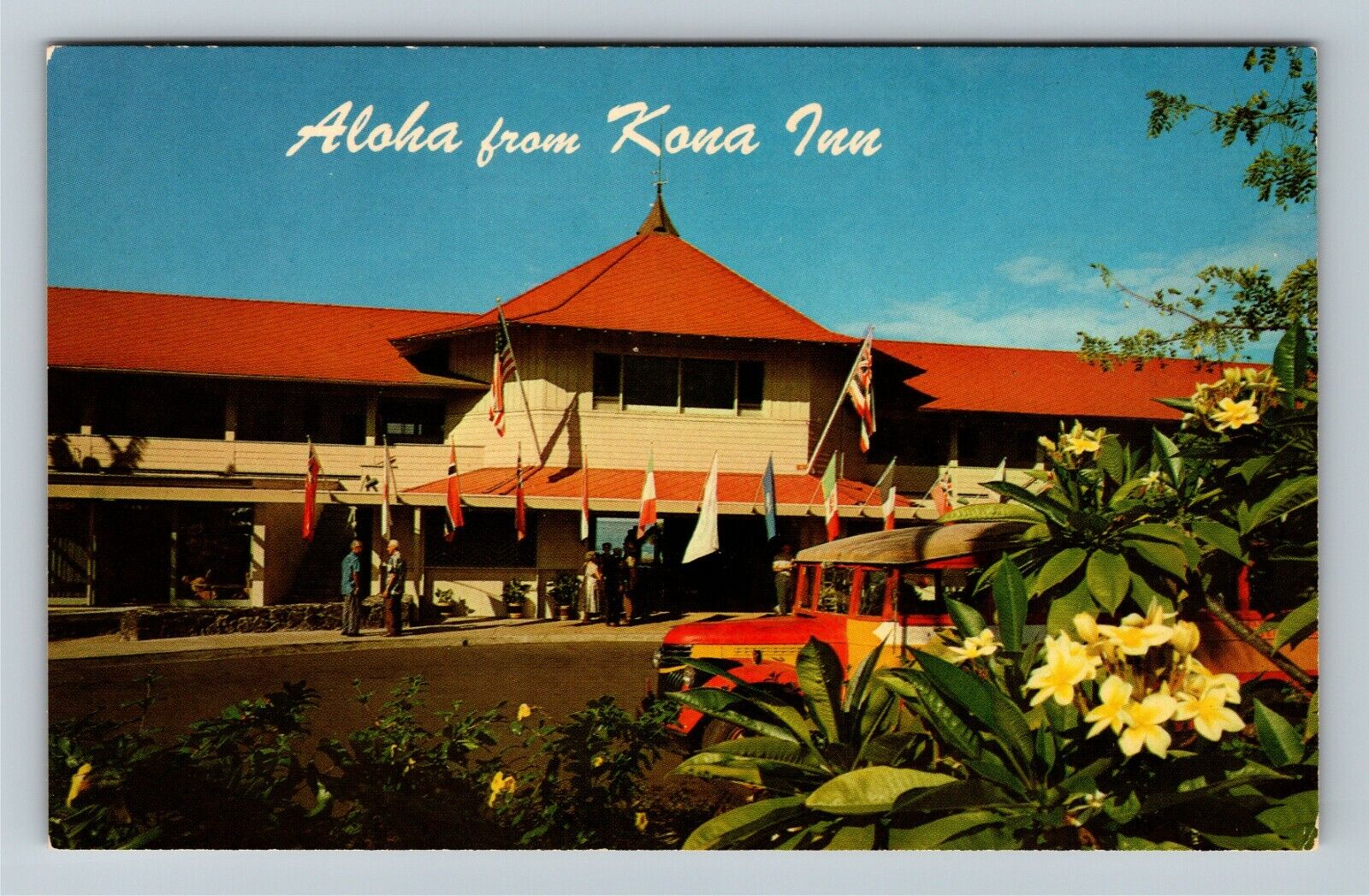Kailua Kona HI, Aloha From Kona Inn, Hawaii Vintage Postcard