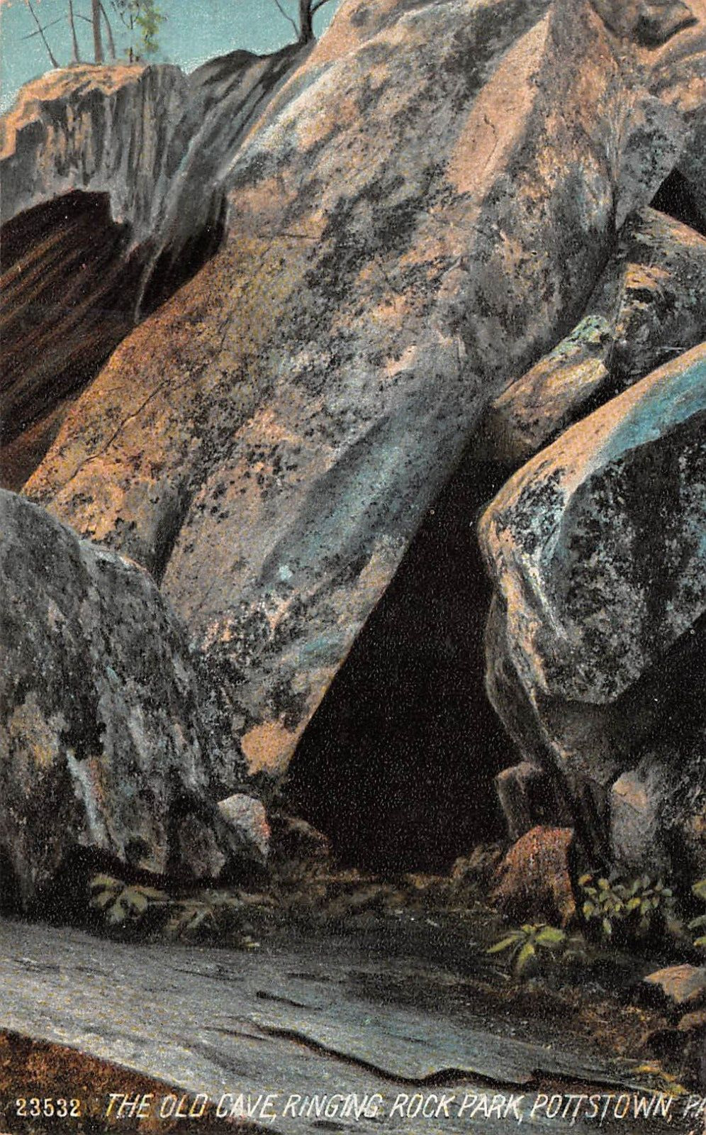 The Old Cave Ringing Rock Park Pottstown Pennsylvania c1910 Postcard