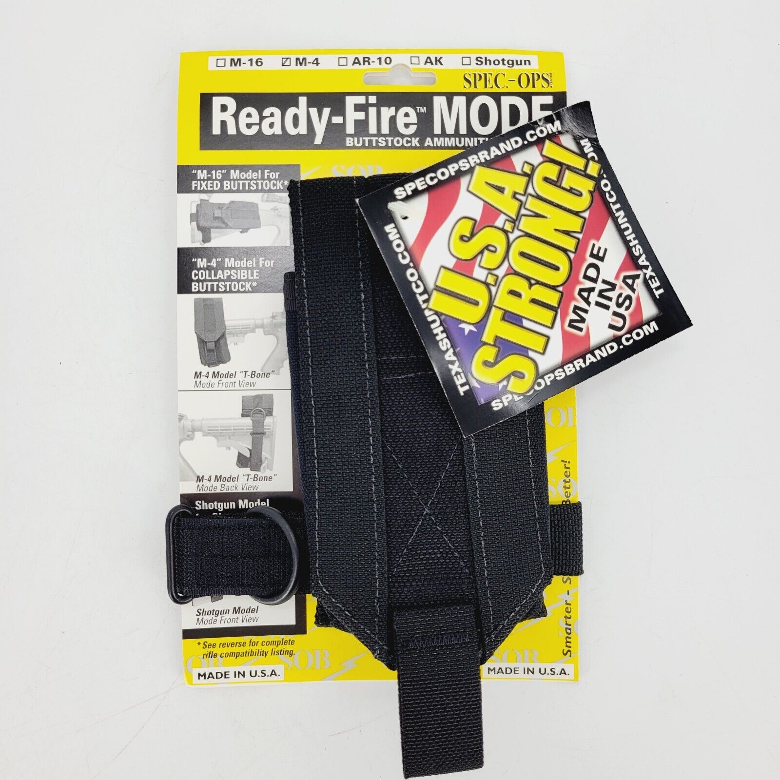 Spec-Ops Ready Fire Buttstock Ammunition Pouch Black Carbine Top Mount for Sling