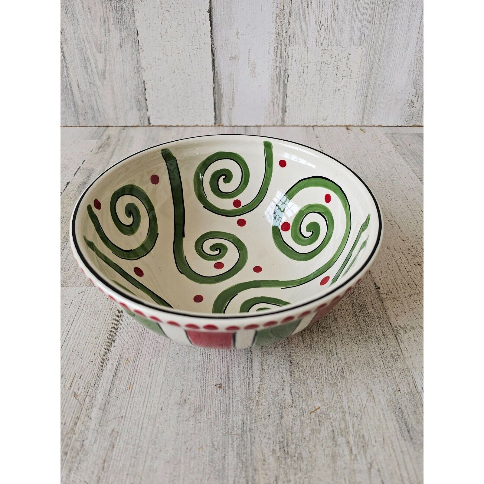M bagwell serving bowl simply Xmas red green large salad party rare