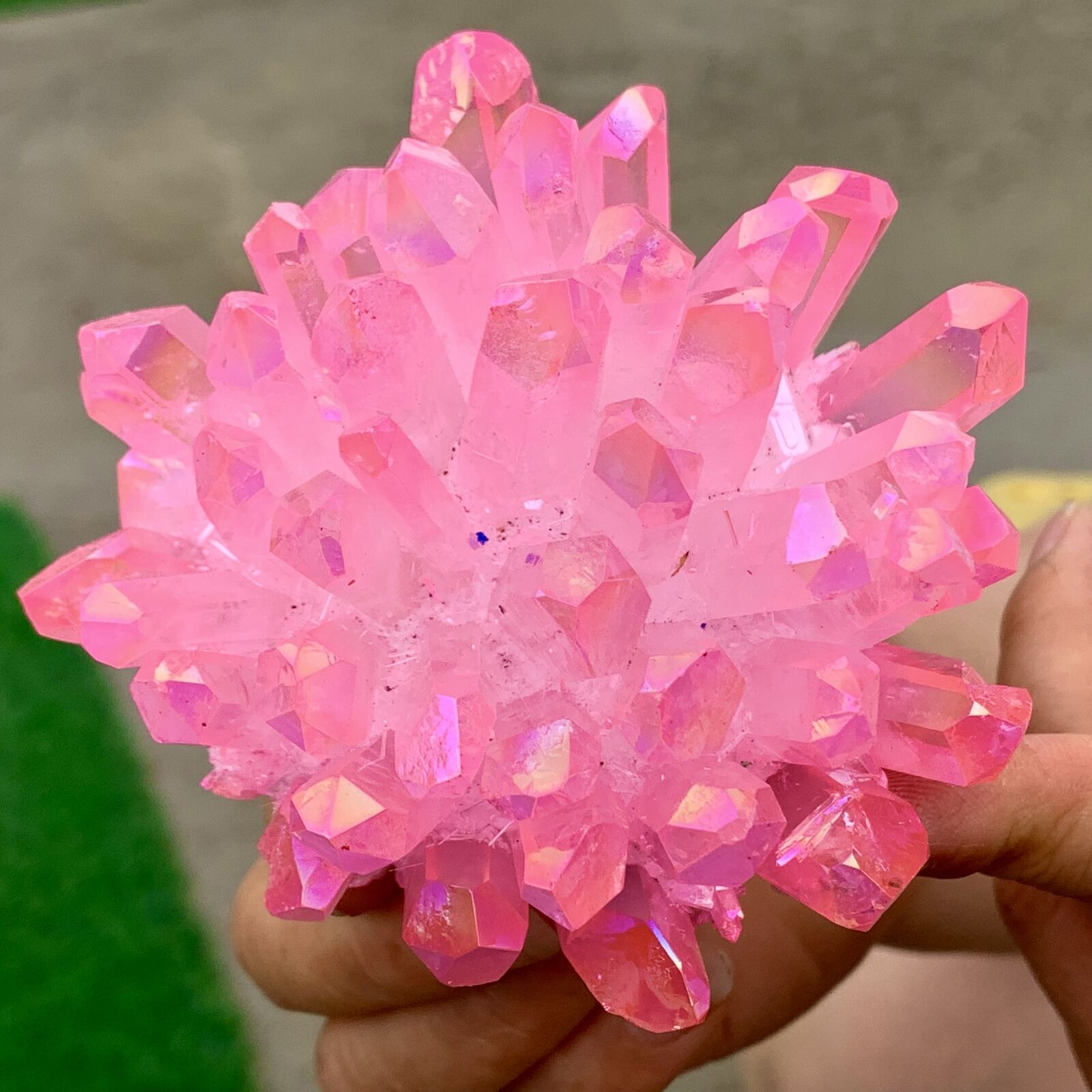 397G New Find pink PhantomQuartz Crystal Cluster MineralSpecimen