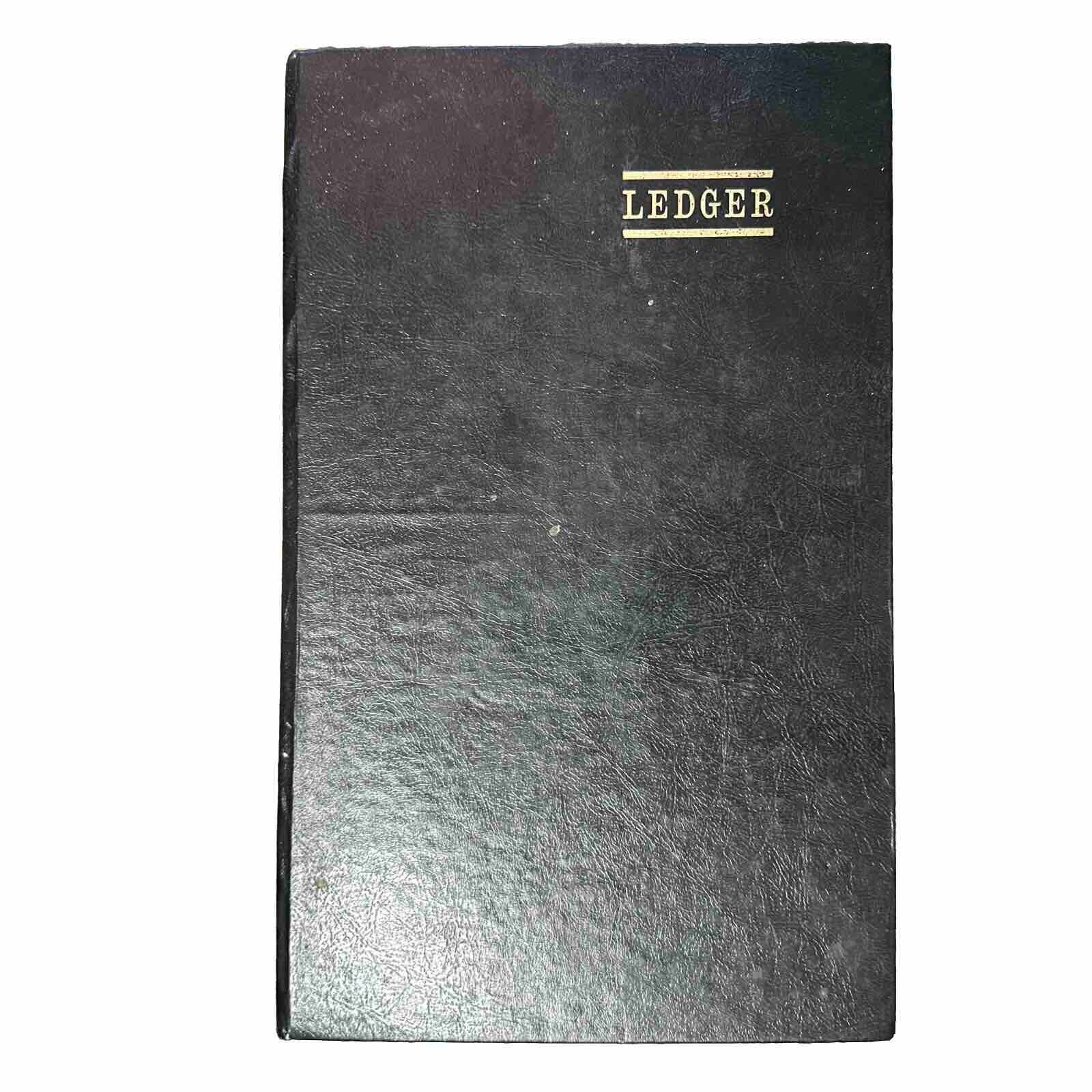 Vintage Legal Size Ledger Book Partially Used Black Ledger Bookkeeping Prop