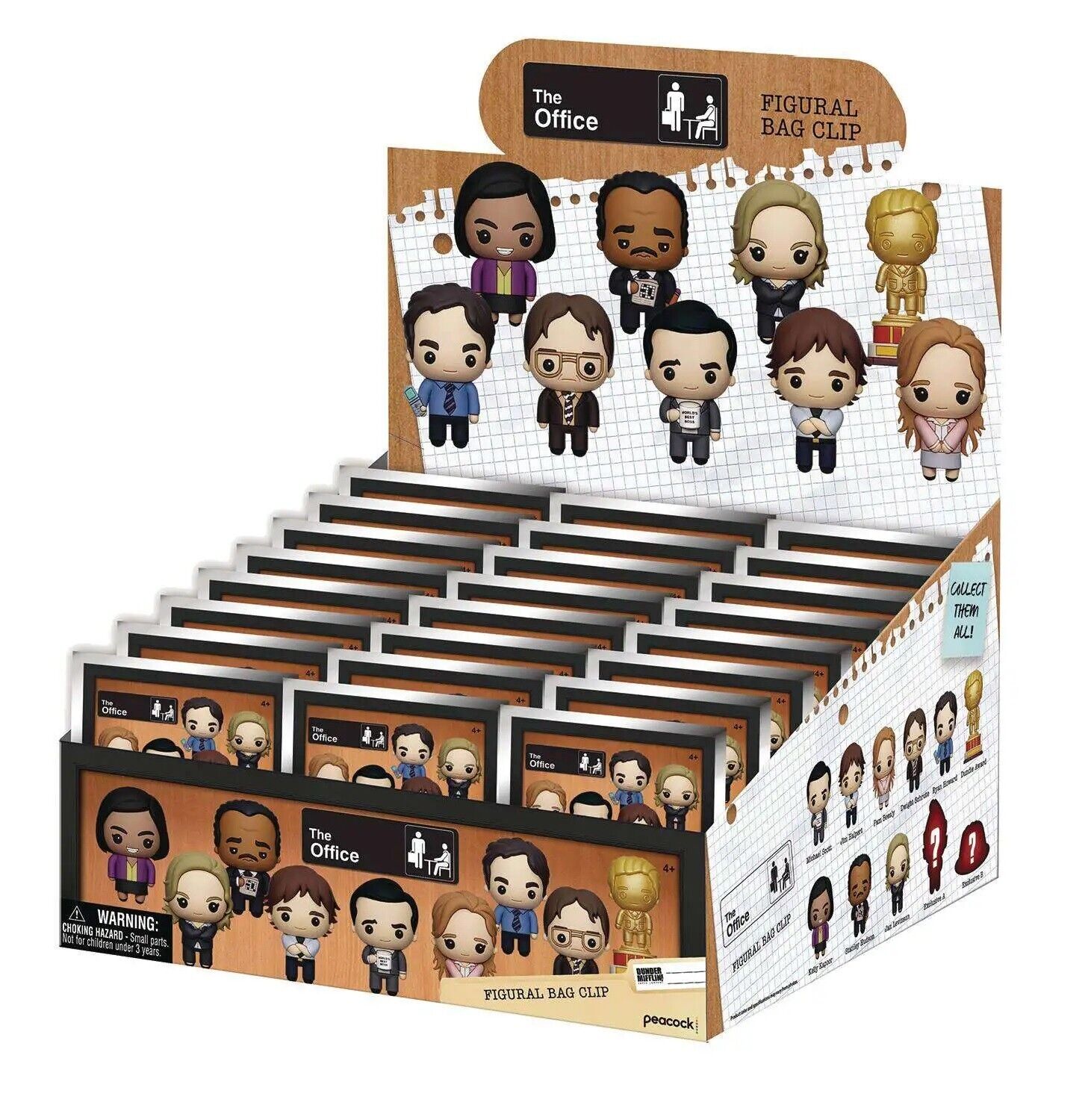 WHOLE BOX - 24pcs THE OFFICE TV SHOWS - 3D Foam Bag Clip in 24x Blind Bags