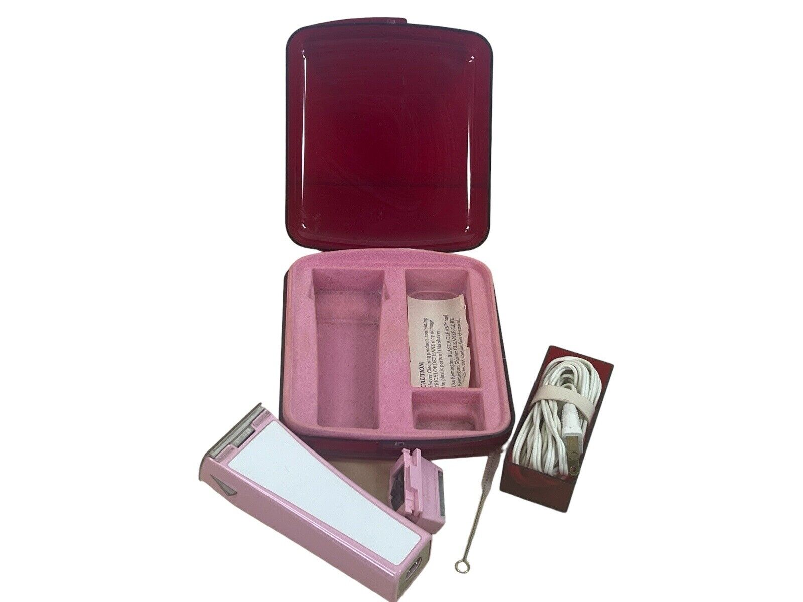 Vintage 80's  Pink Lady Remington Electric Shaver Razor in Tavel Case