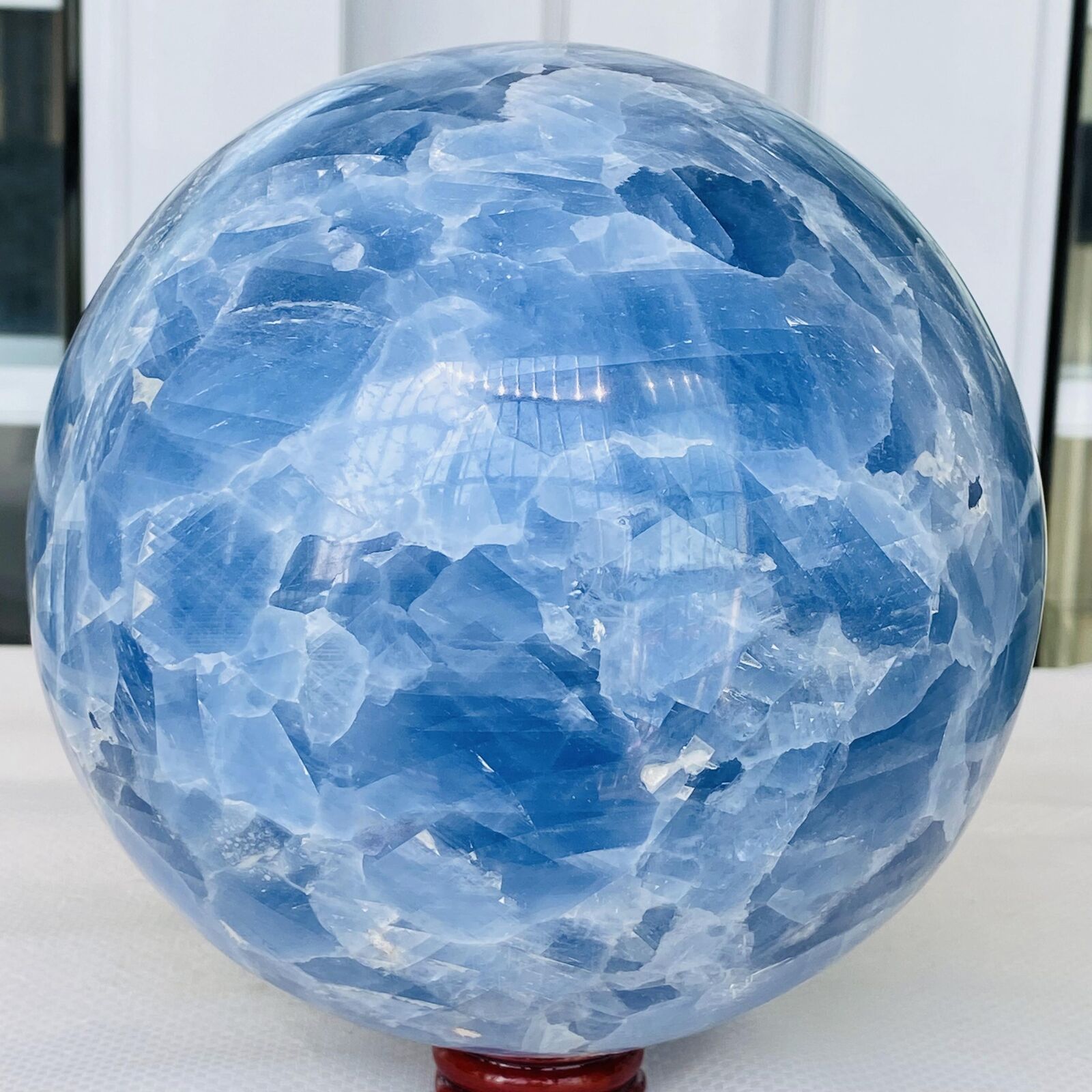 Natural Blue Celestite Crystal Sphere Ball Healing Madagascar 5360G