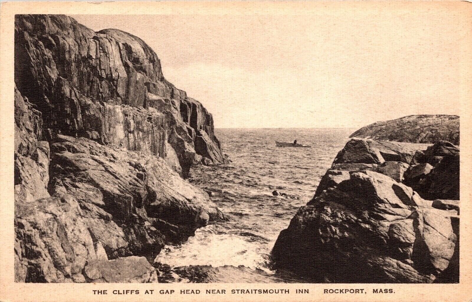 Cliffs Gap Head Straitsmouth Inn Rockport Massachusetts MA WB Postcard UNP VTG