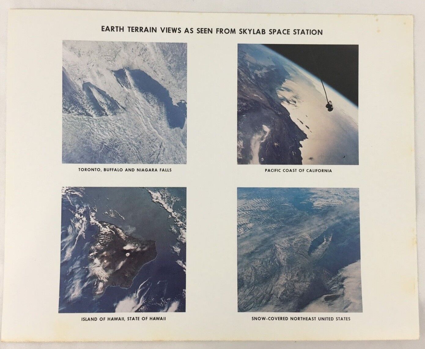 Vintage 1974 NASA Space Views of Earth From Skylab Space Station in Orbit Photo