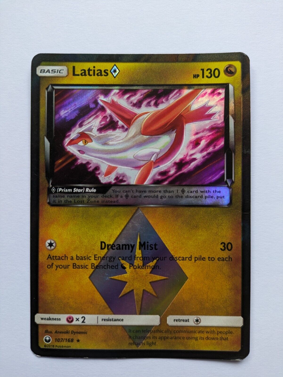 Pokémon TCG Latias Prism Sun & Moon: Celestial Storm 107/168 Holo Holo Rare