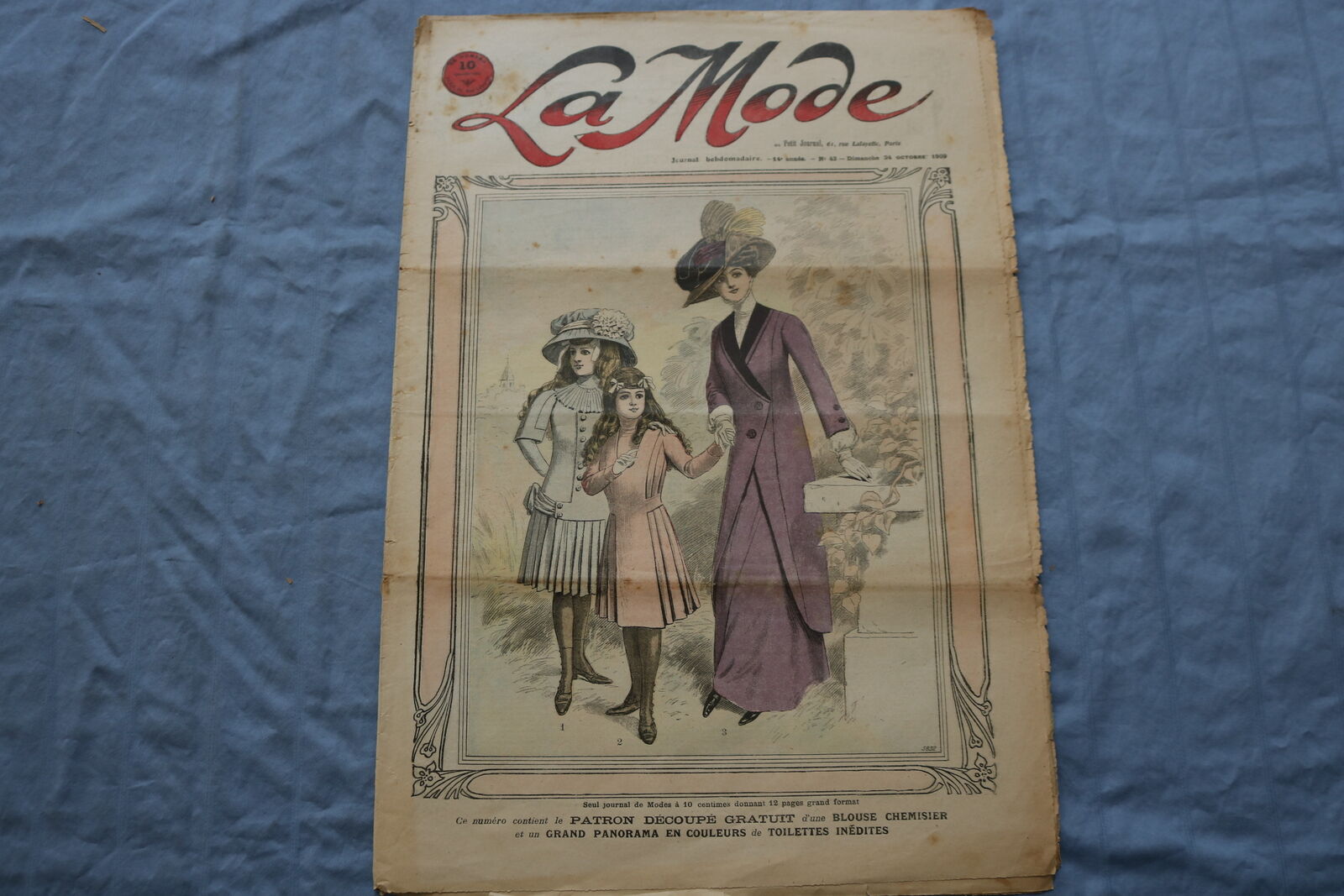 1909 OCTOBER 24 LA MODE MAGAZINE - GREAT ILLUSTRATIONS - FRENCH - NP 8657