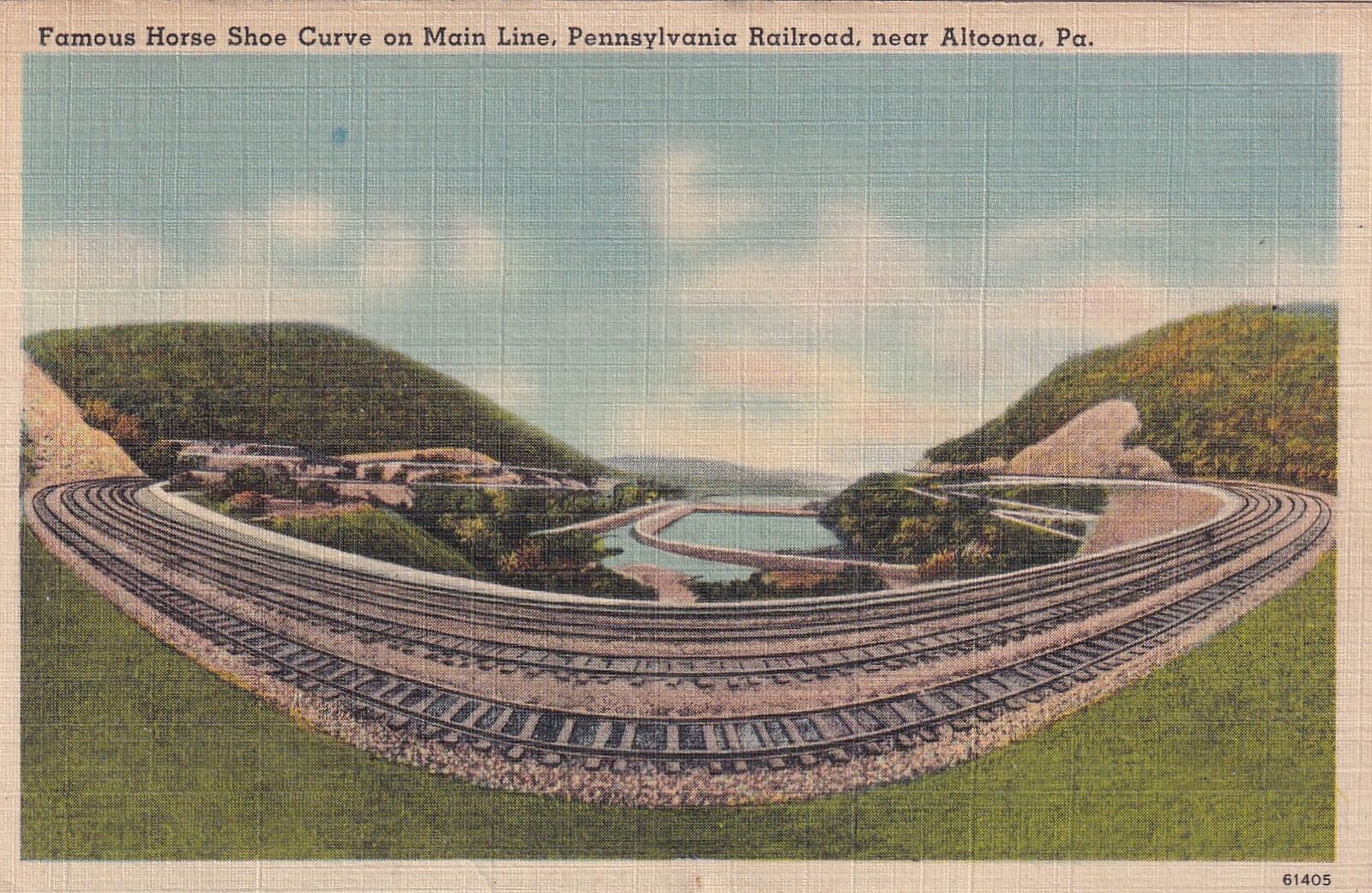 World Famous Horse Shoe Curve Altoona Pa Pennsylvania 1947 Scranton Postcard D57